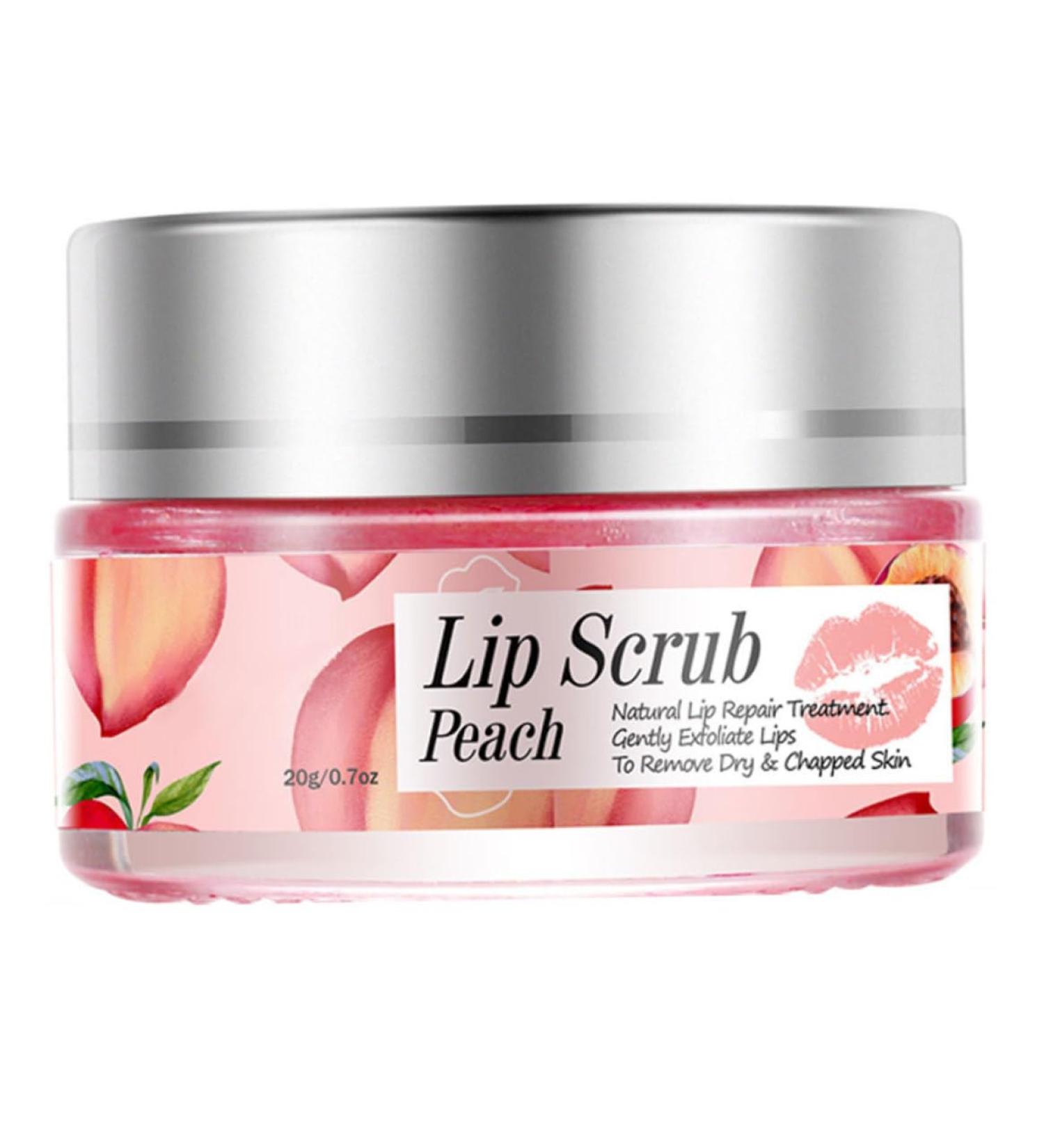 Peach Lip Scrub Exfoliator | Overnight Moisturizer & Lip Repair Balm | Hydrating Sleeping Cream - International Shipping - Buy Online on GoSupps.com
