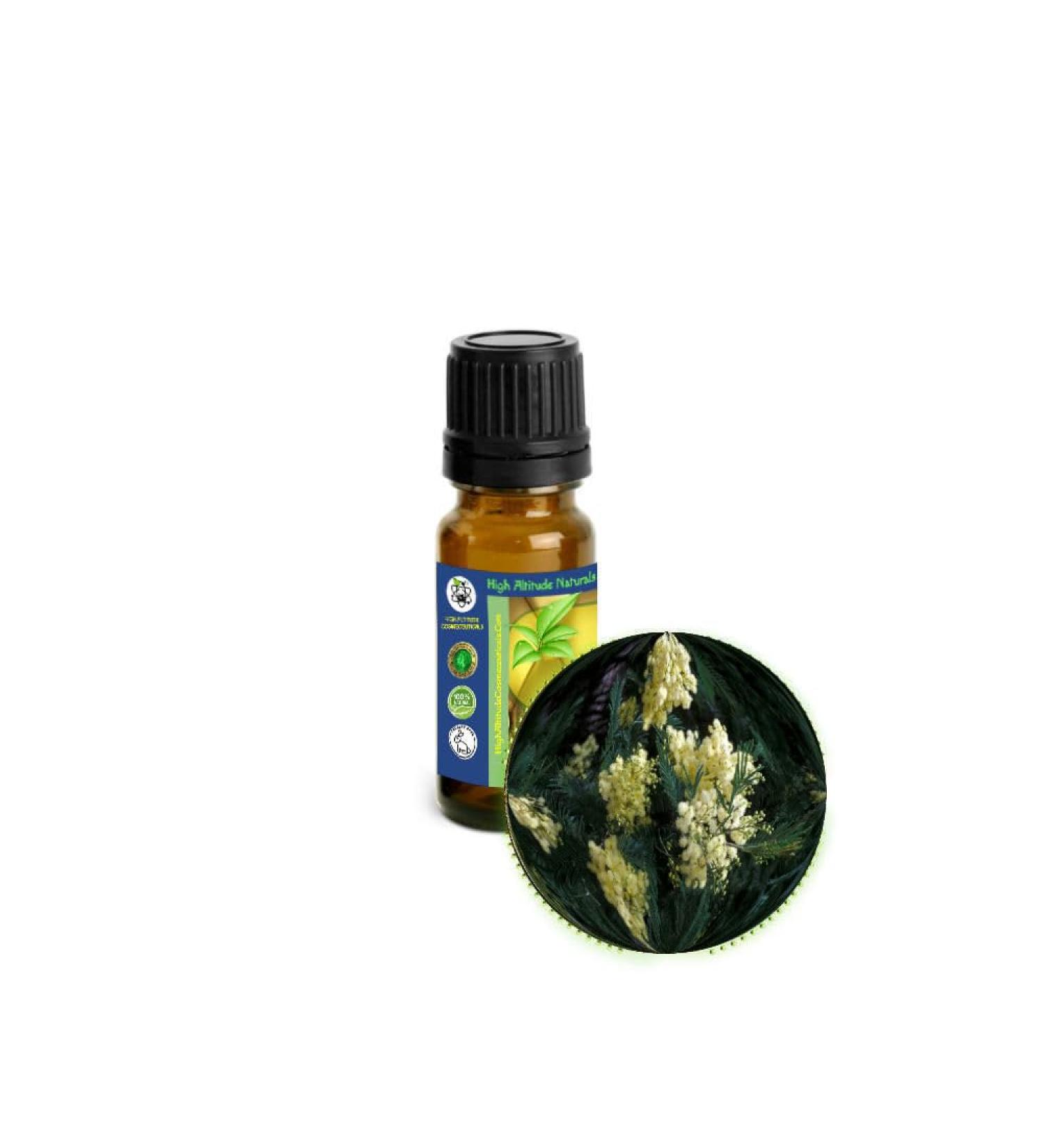 HIGH ALTITUDE NATURALS Mimosa Absolute Essential Oil (Acacia Mearnsii) - Pure & Natural Uncut Undiluted - Therapeutic Cosmetic Aromatherapy Perfumery - 10ml (1/3 oz)