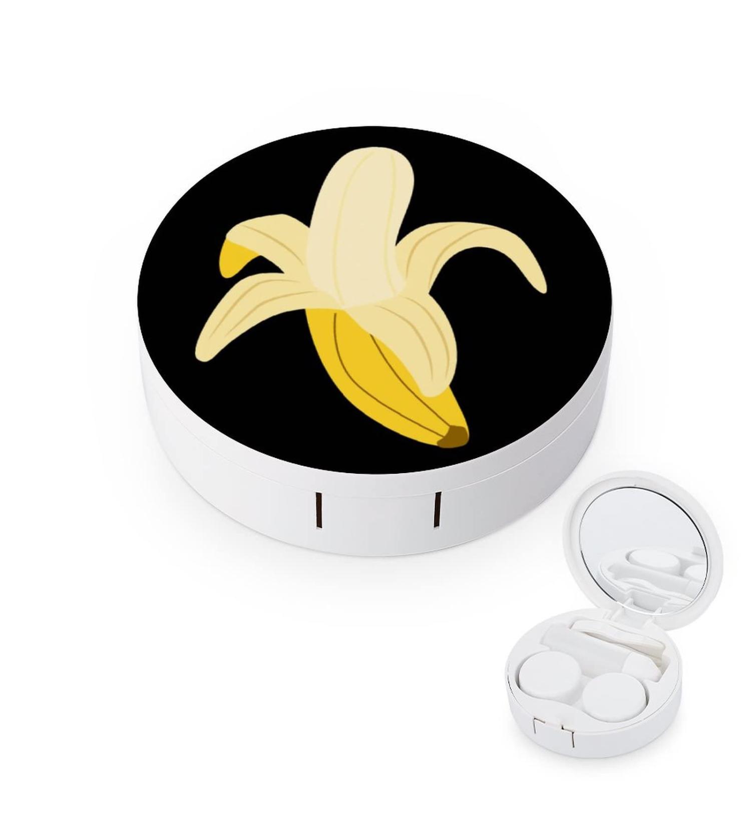 Banana Round Case For Contact Lens Kit Storage Box with Mirror Printed - Buy Online on GoSupps.com