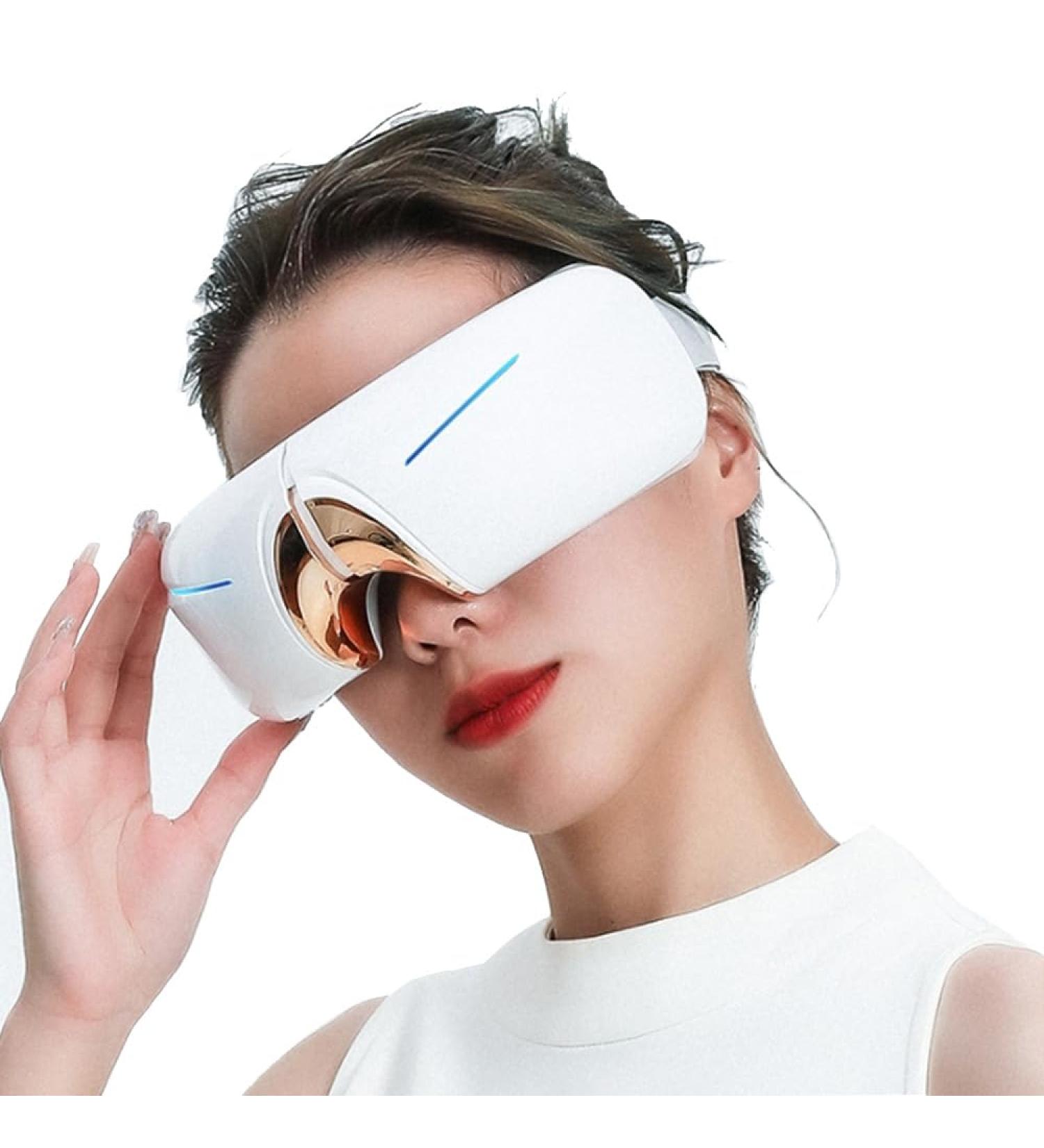 Rechargeable Eye Massage Device - Warmth & Vibration Glasses for Sleep Quality Dark Circles & Swollen Eyes - Buy Online on GoSupps.com