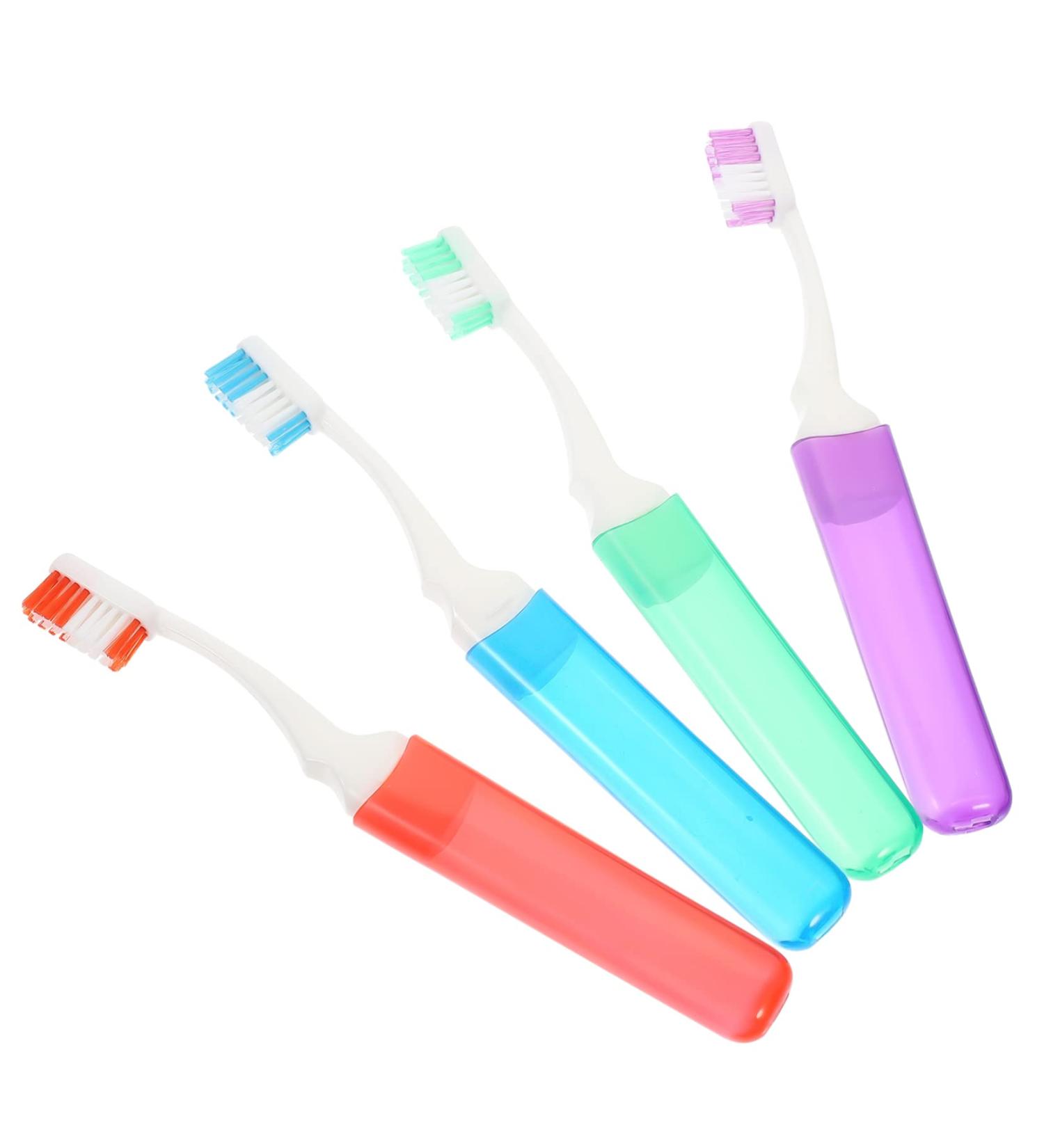 BCOATH Portable Travel Toothbrush Set - 4 Durable & Lightweight Toothbrushes for Camping & Travel | Wear-Resistant Design - Buy Online on GoSupps.com
