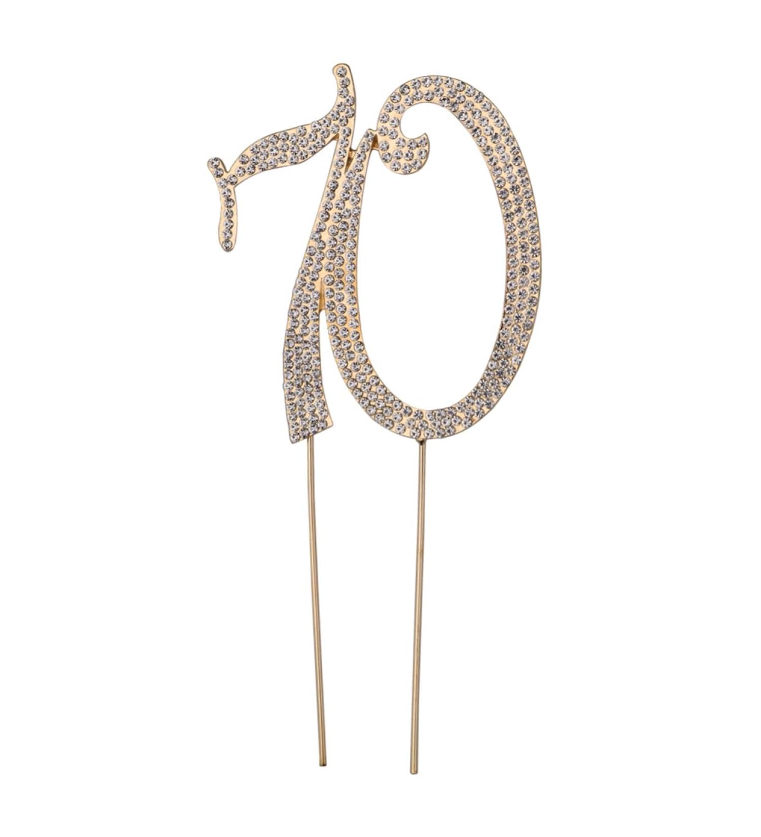 OKUMEYR 70 Rhinestone Number Birthday Party Decor Crystal Decor Anniversary Rhinstone 10th Crystals Decor Happy Birthday Topper Wedding Decoration Wedding Supplies Cake - Buy Online on GoSupps.com