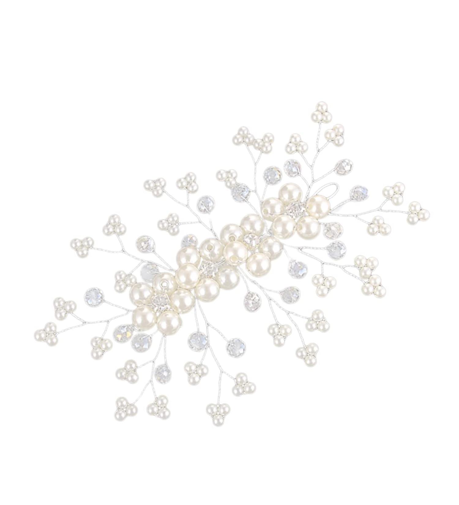 Ipetboom Wedding Hair Comb Tiara Bride Crystal Comb White Bridal Hair Comb - Buy Online on GoSupps.com