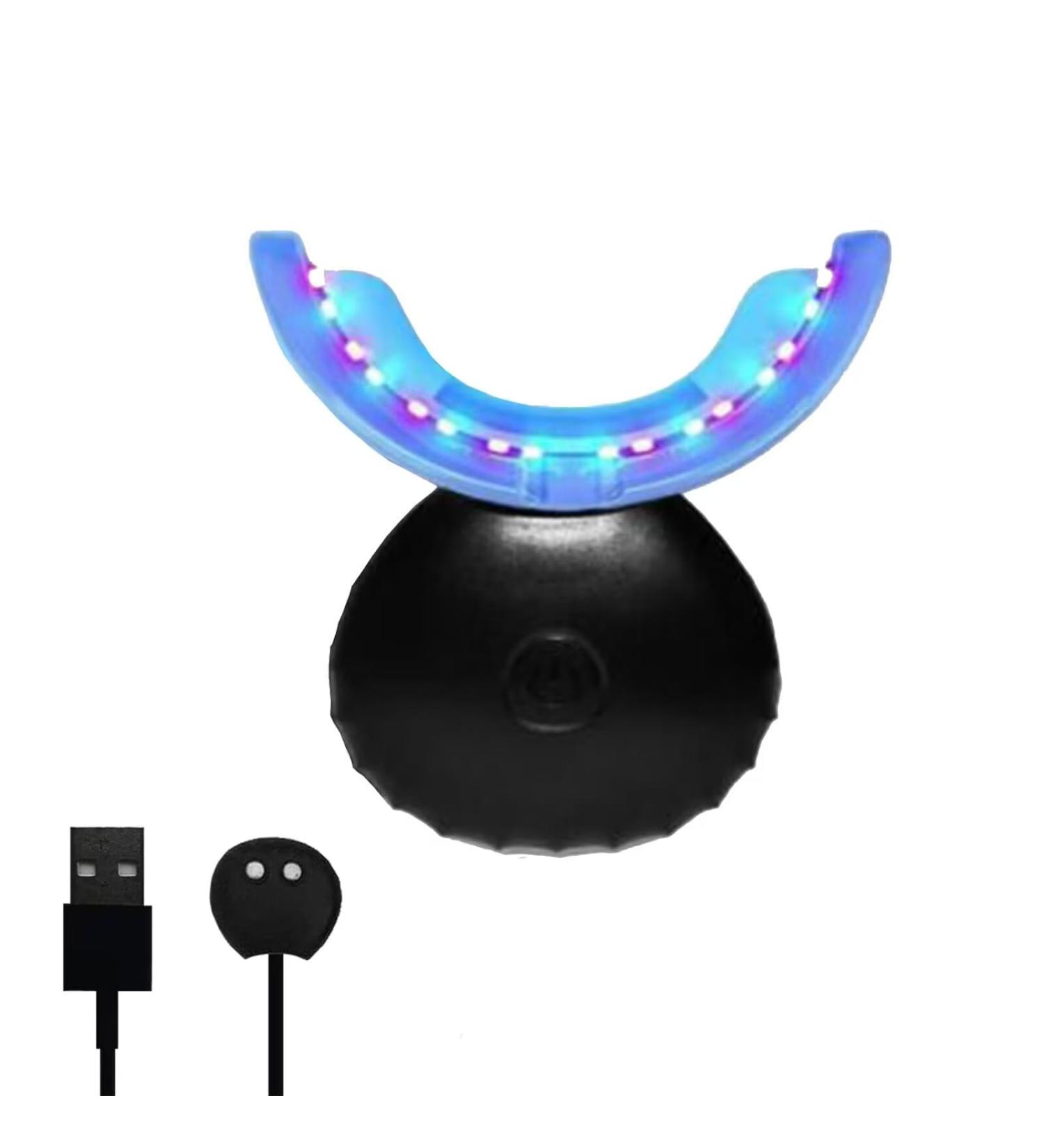 Teeth Whitening Light - 32 LED Red & Blue Intelligent System for Home Stain Removal - USB Accelerator (Black - Buy Online on GoSupps.com