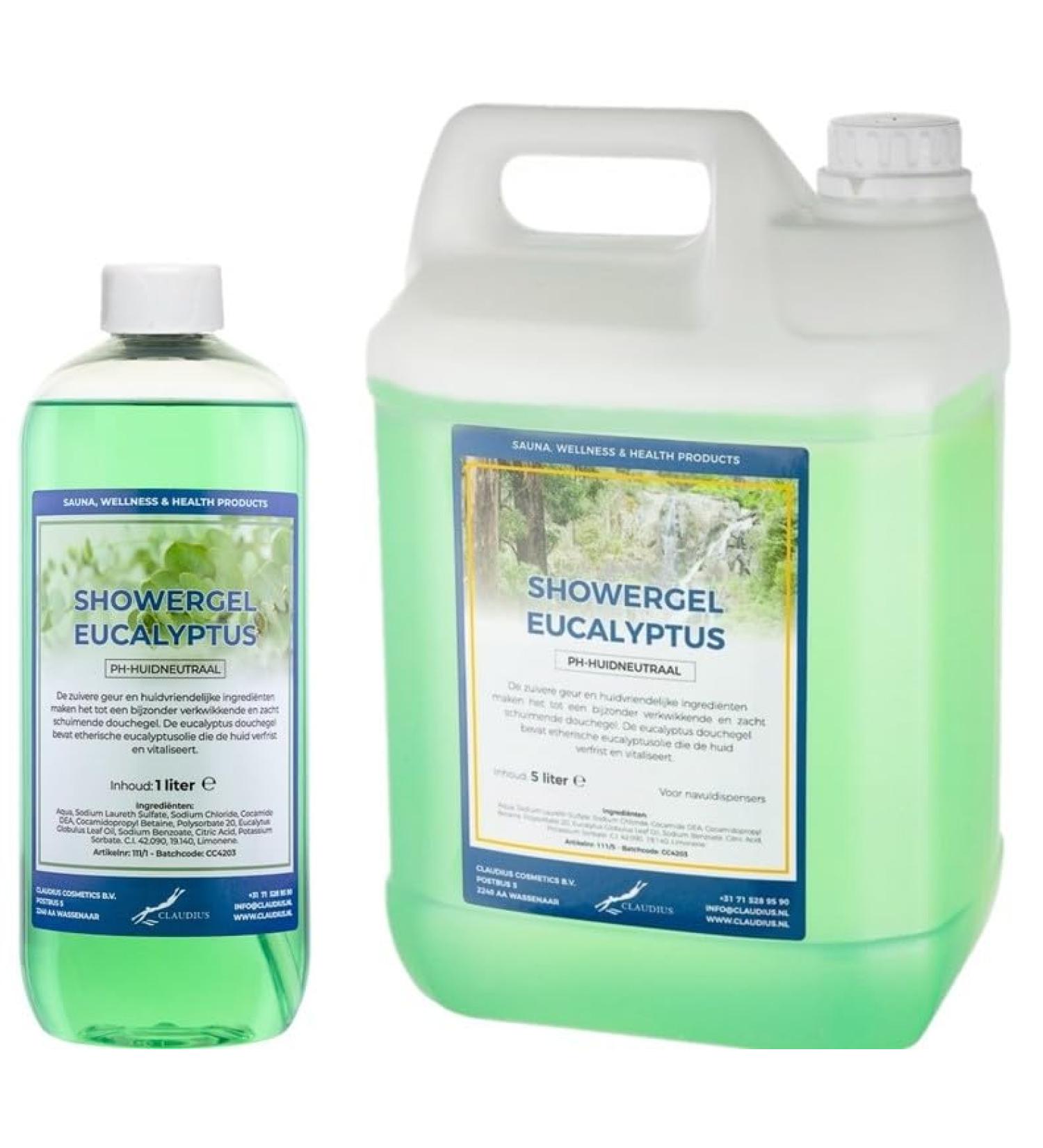 Claudius Showergel Eucalyptus 5 liter + 1 liter transparent