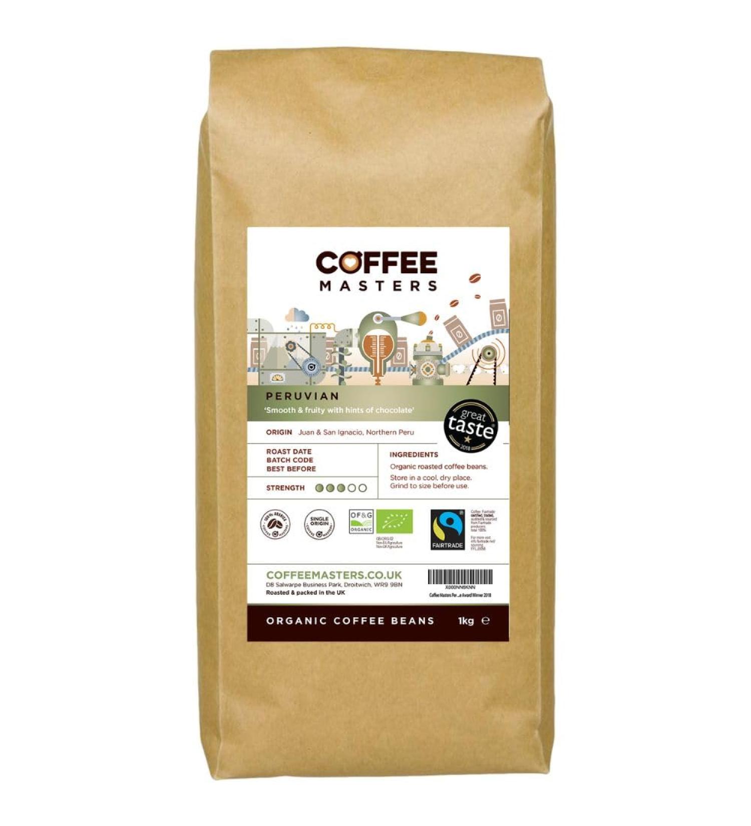 Organic Fairtrade Peruvian Coffee - Great Taste Award Winner 2018 - 1kg Pack - Buy Online on GoSupps.com