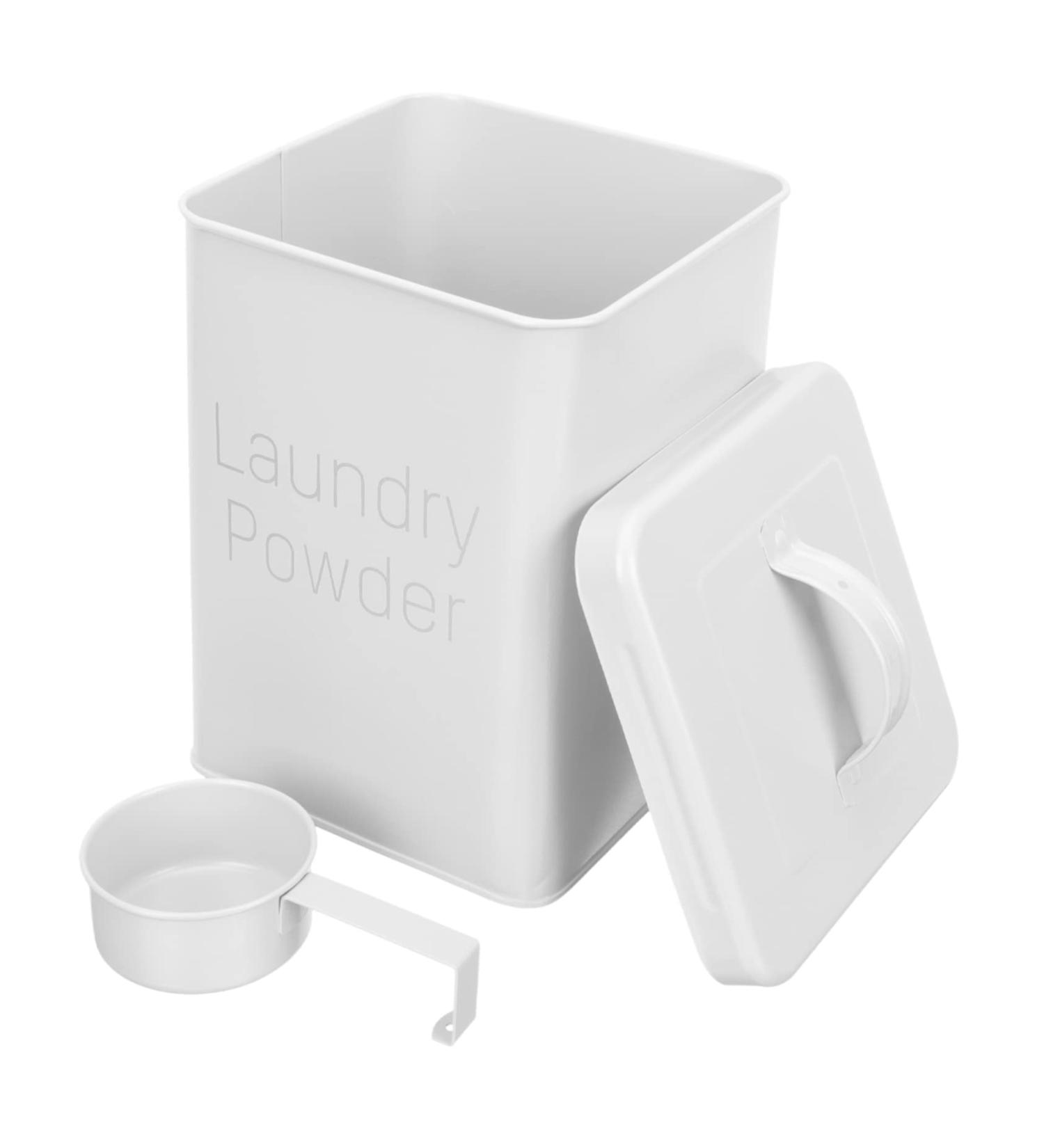 Baluue 2 Sets Washing Storage Bucket Stackable Storage Drawers Laundry White Wrought Iron - Buy Online on GoSupps.com