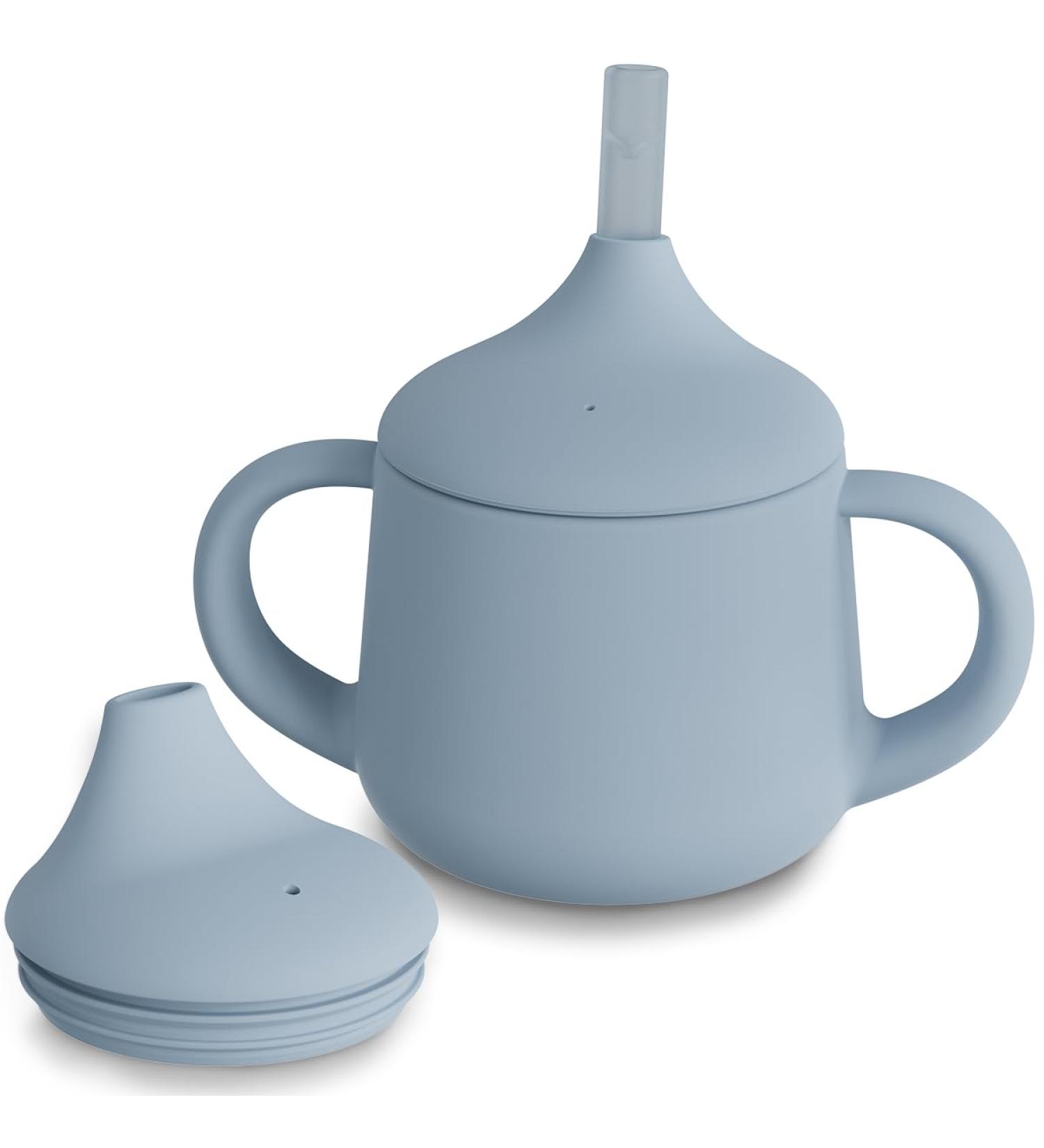 Silicone Baby Sippy Cup | Moonkie 3 Stages Training Cup for Infants, Toddlers, Kids | Straw Cup Baby Water Bottle 4 oz - Buy Online on GoSupps.com