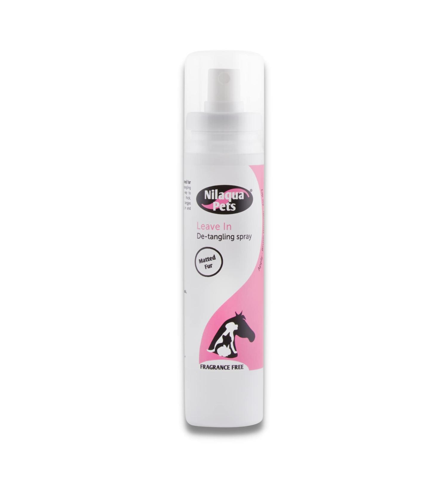 Nilaqua Pets Leave-In Detangling Spray for Dogs 100ml - Dog Detangler Spray Dematting Spray and Leave-In Conditioner for Dogs - Vegan Silicone-free and Fragrance-free - Buy Online on GoSupps.com