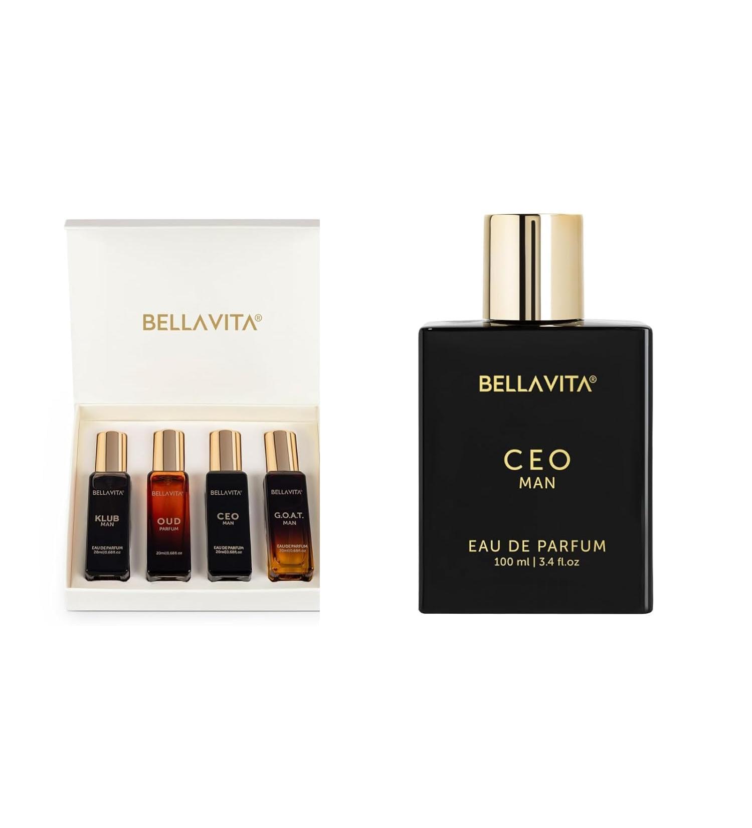 Men's Luxury Perfume Gift Set (4 x 0.68 fl. oz.) & CEO MAN Perfume (3.3 fl. oz.) | Oud Klub Goat CEO Lemon Lavender Tonka | Long-lasting Masculine Woody Aromatic | Vegan Cruelty-Free - Buy Online on GoSupps.com