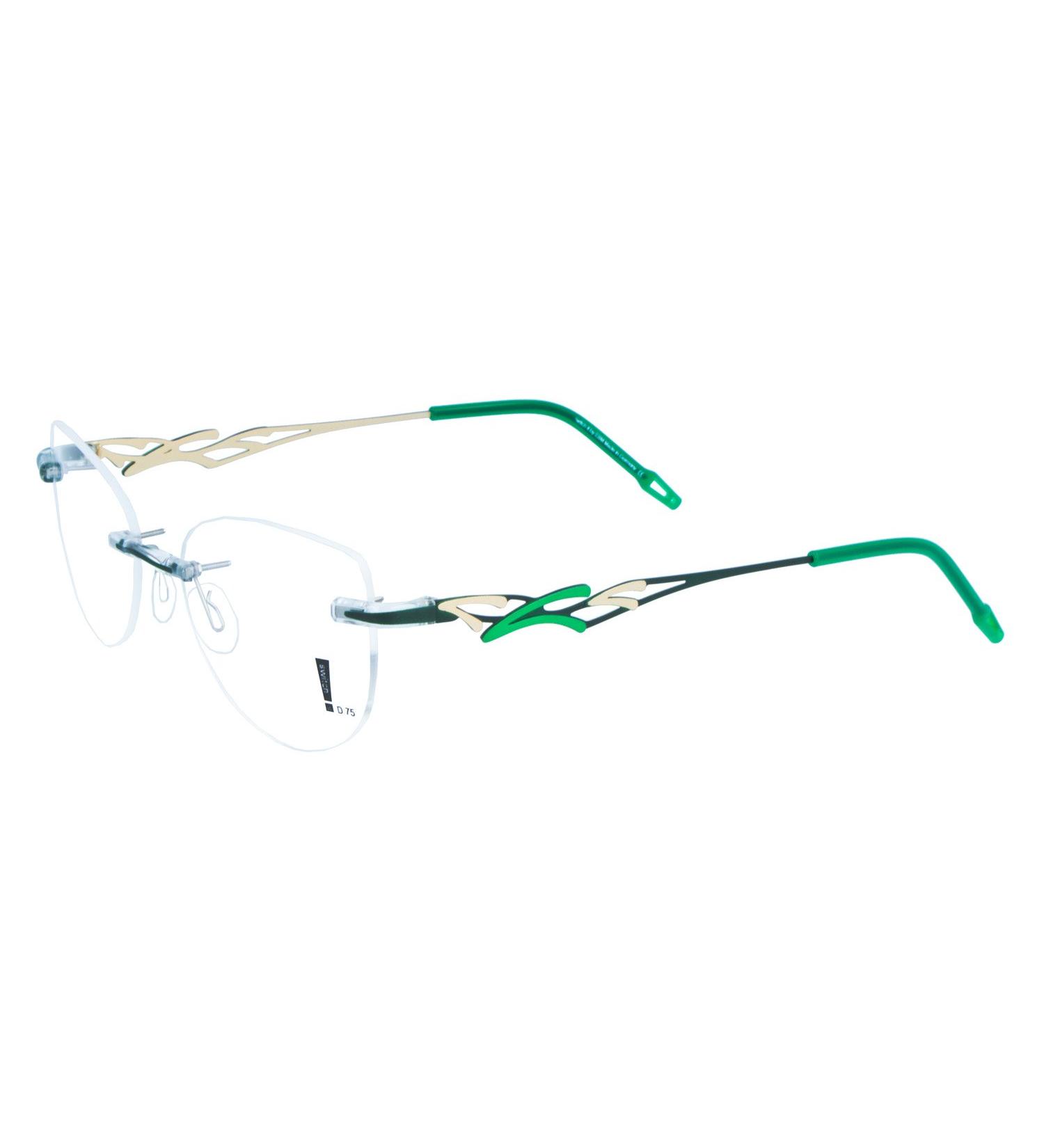 switch it set Combi 3252 interchangeable temples in the color dark green-gold-green inside gold