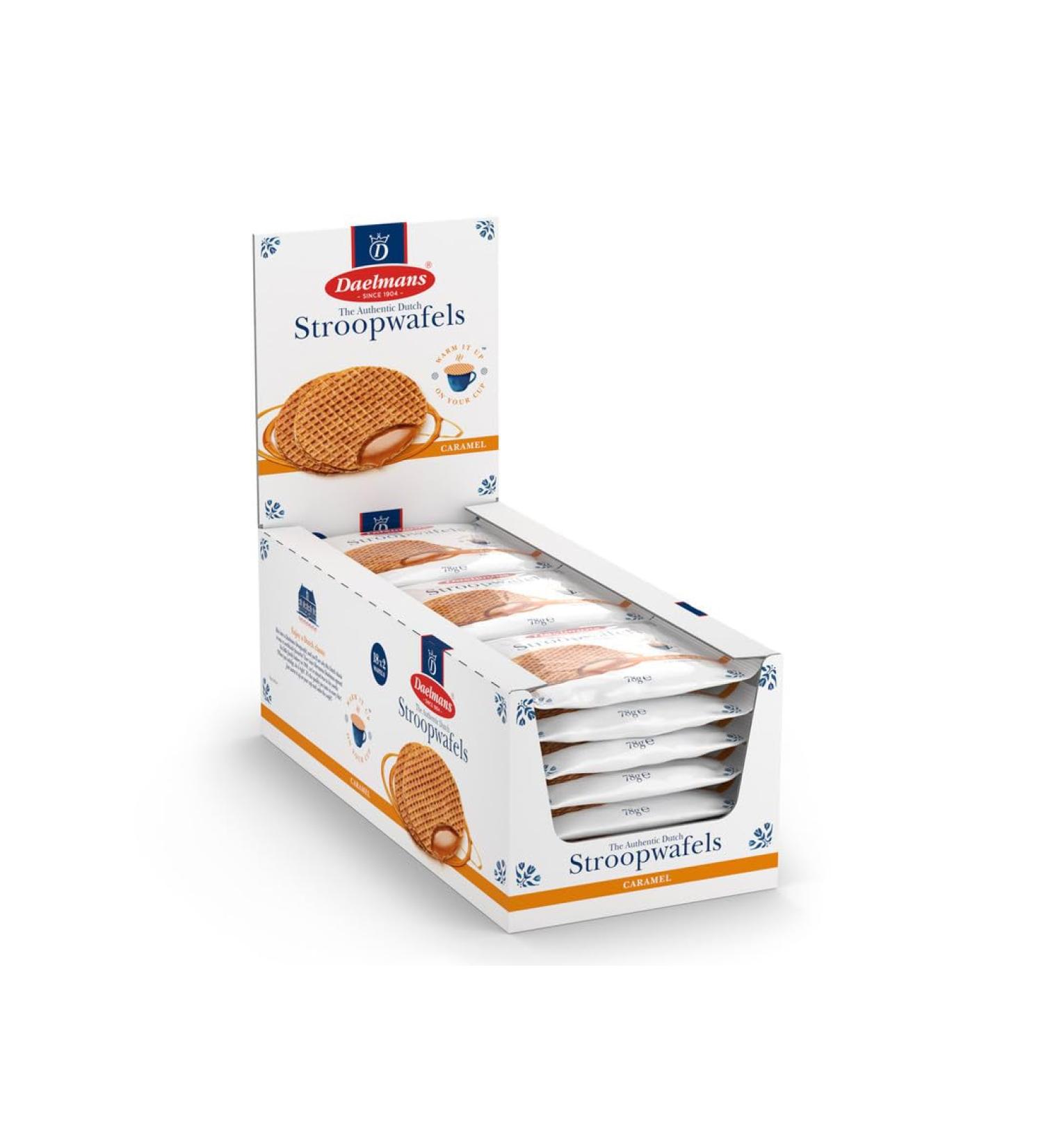Daelmans Stroopwafels - Caramel Wafers - 78 g x 18 in a Box - Authentic Dutch Caramel Waffle - Stroopwaffels - Buy Online on GoSupps.com