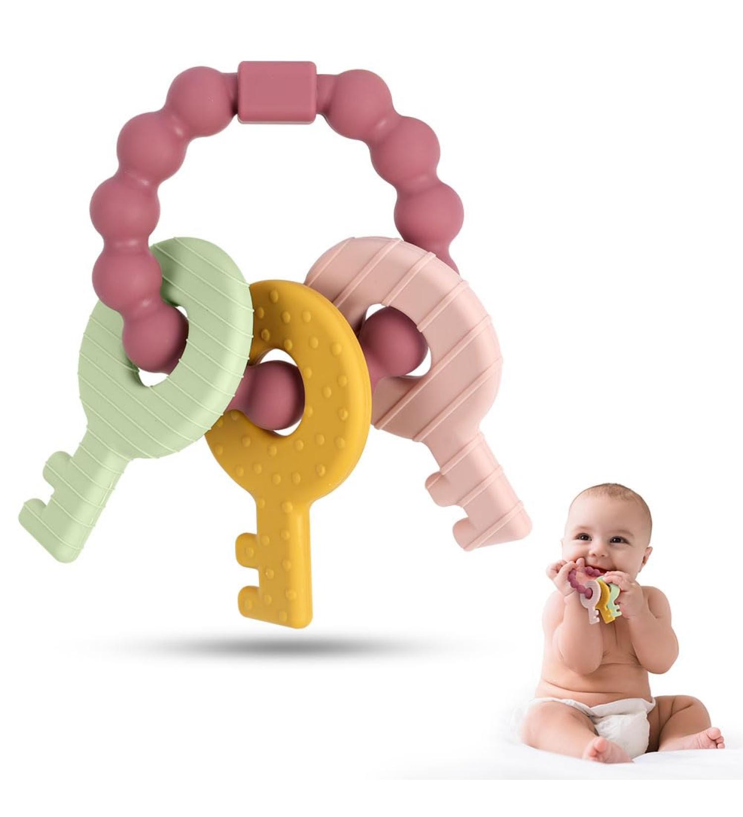 Vicloon Baby Teething Toy - Silicone Teether for Boys and Girls | BPA-Free Chew Soothing Ring | Ideal Shower Gift (Wine Red) - Buy Online on GoSupps.com