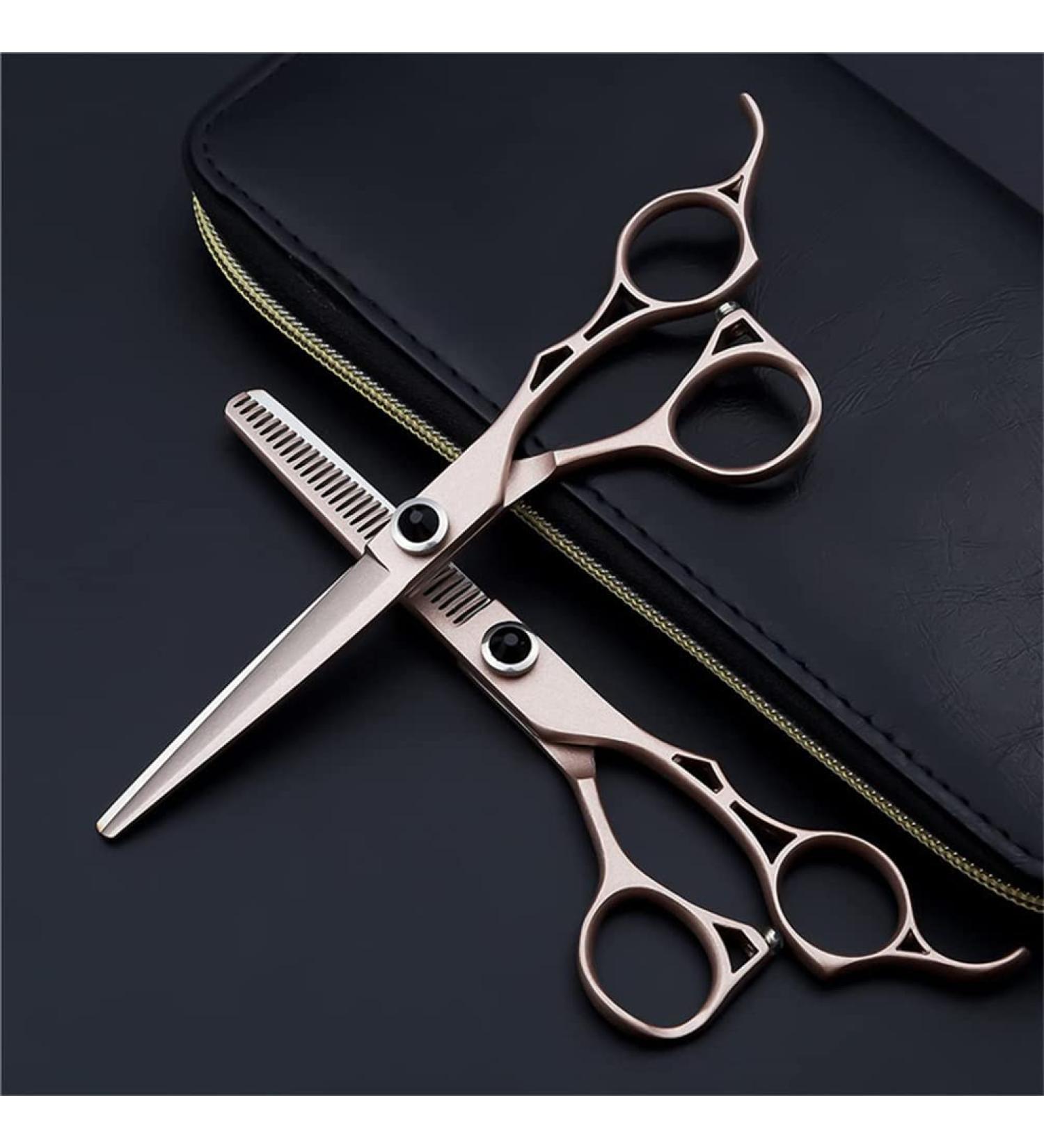 UROYA Professional 6.0 Inch Rose Gold High-End Hairdressing Scissors Set Haircut Scissors Kit with Cutting Shear and Barber Thinning Shears for Barber Salon Home - Buy Online on GoSupps.com