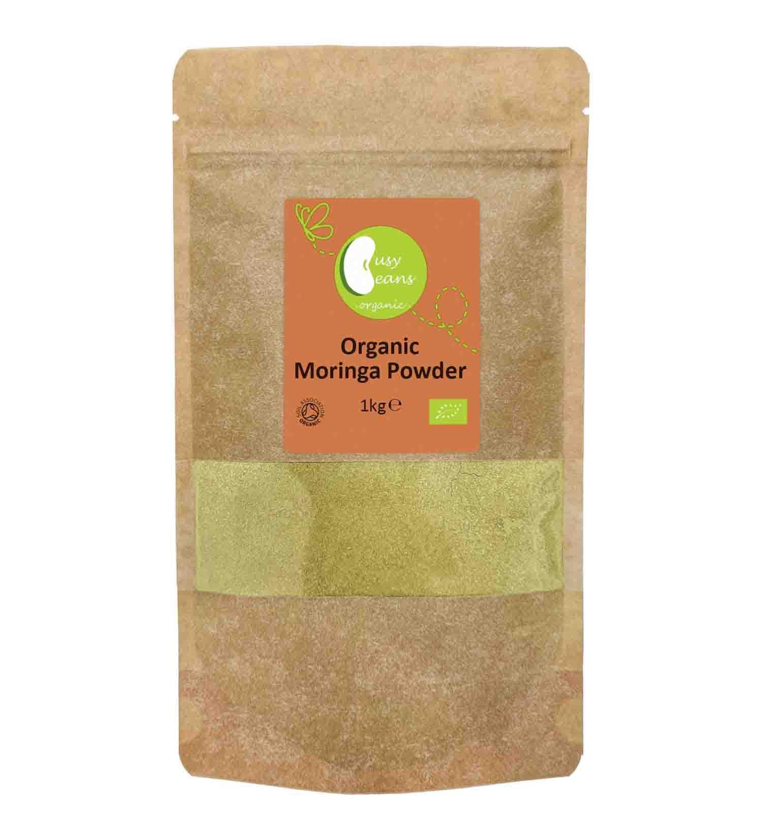 Organic Moringa Leaf Powder - Certified Organic - by Busy Beans Organic (1kg) - Buy Online on GoSupps.com