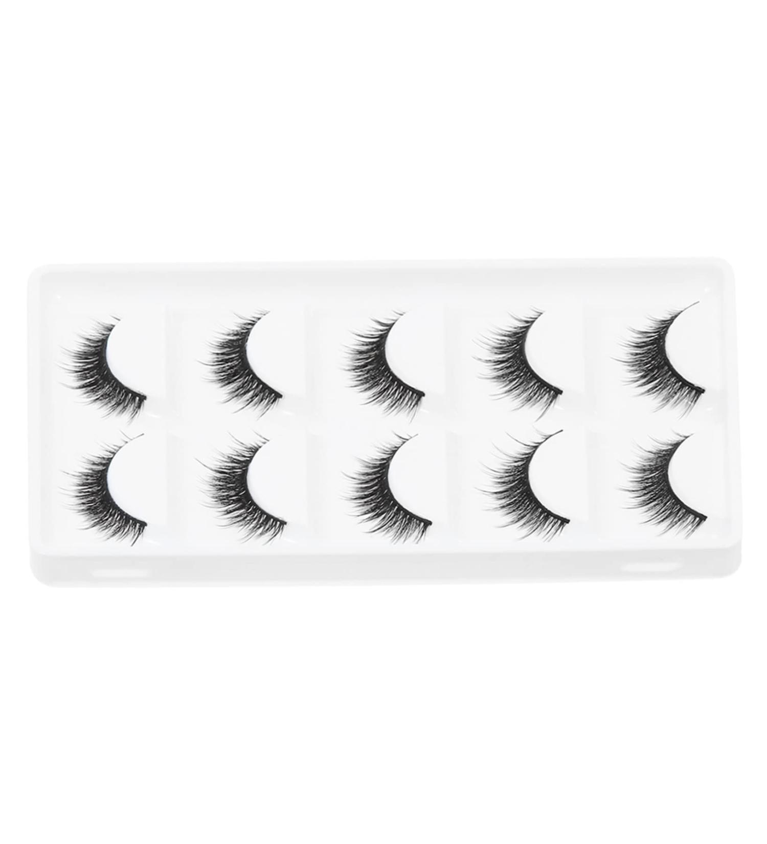FRCOLOR 5 Pairs Short False Eyelashes Hair Eyelashes Natural Look Eyelashes False Lashes Handmade Eyelashes Natural Eyelashes 3d Eyelashes Make up Extend Artificial Fiber 6d 3.3x1.1x0.5cm Black - Buy Online on GoSupps.com