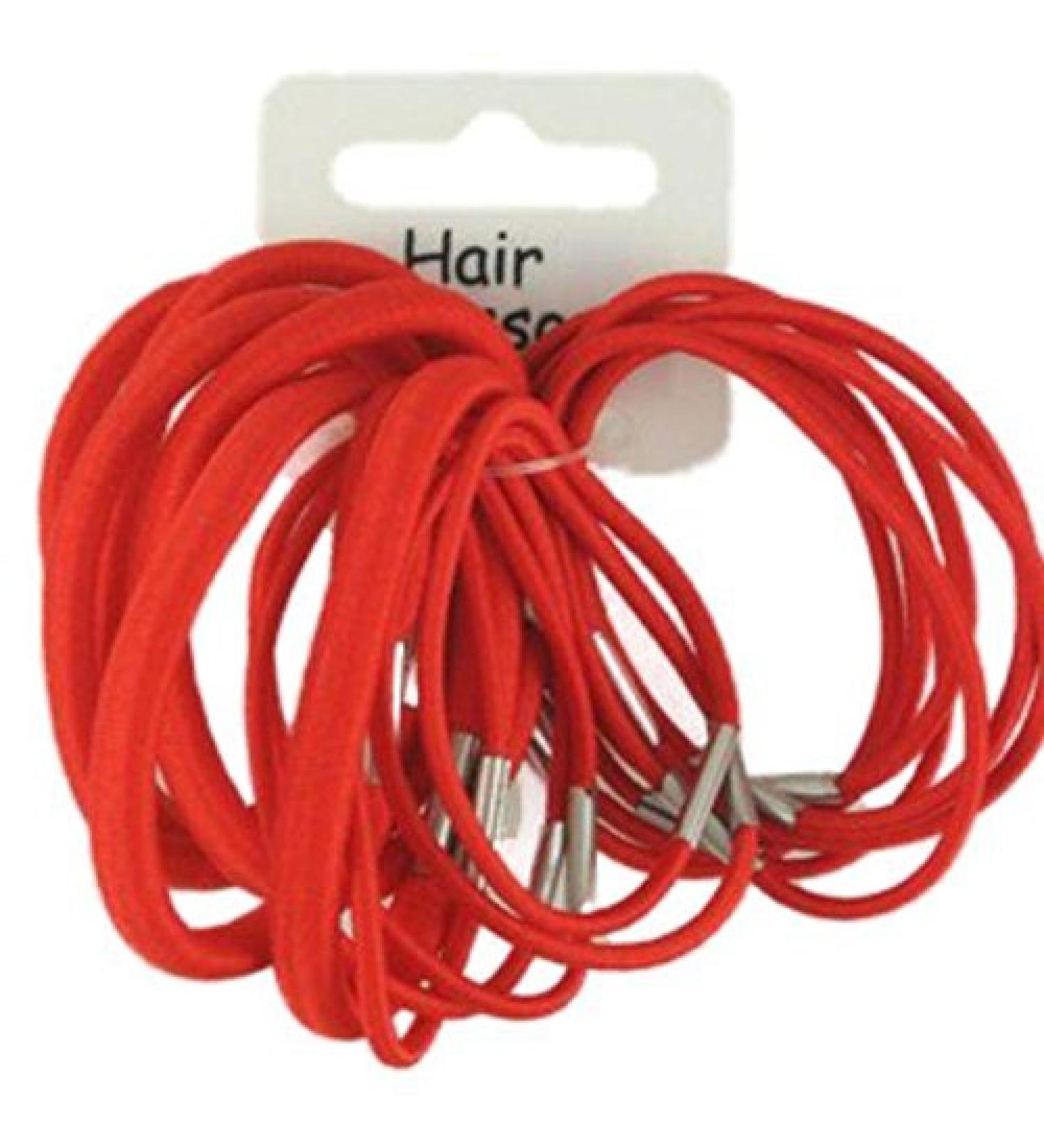 Hair ties elastic wide and narrow red 18 pieces