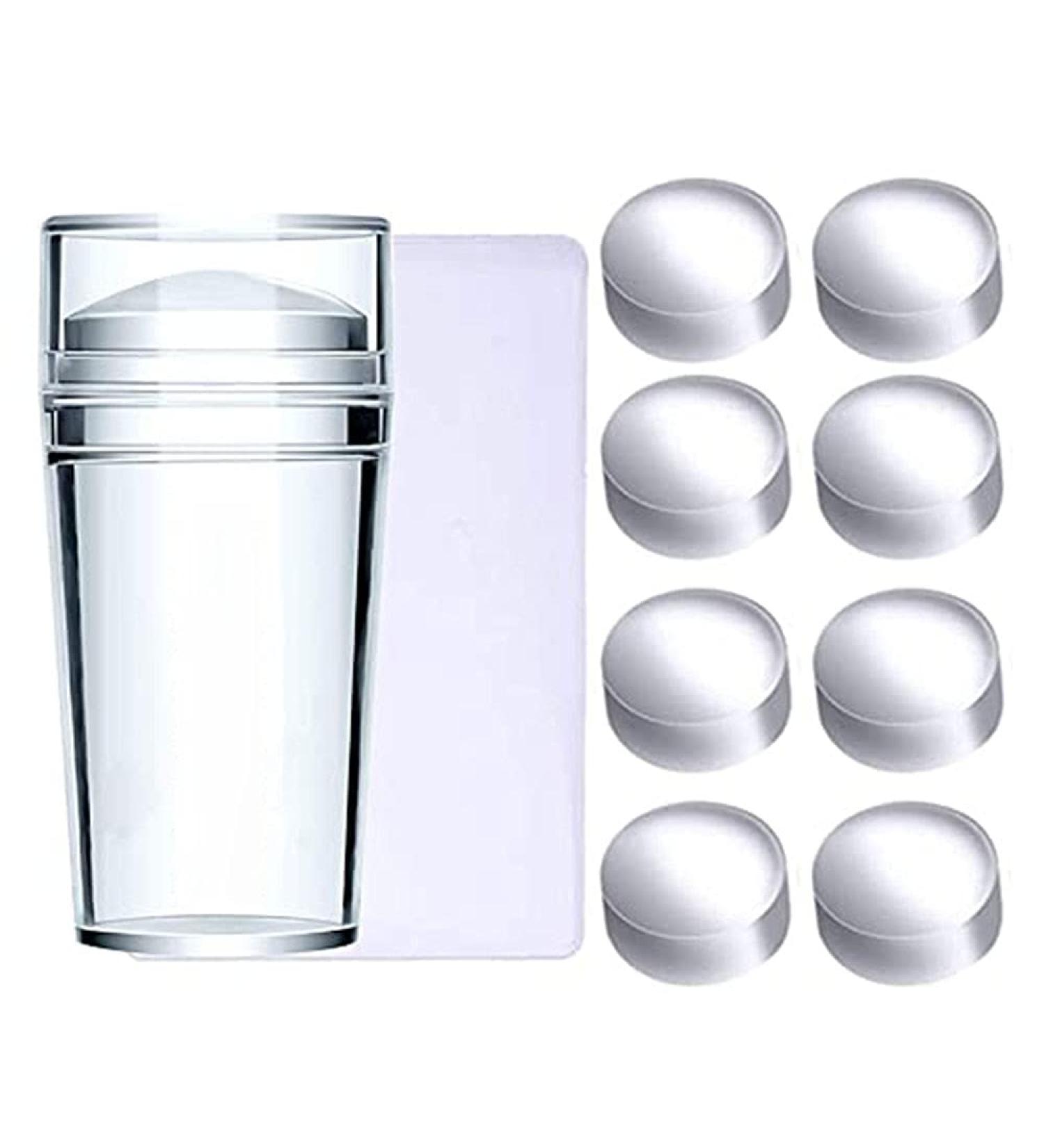 Luvadeyo Nail Stamp Set - 1 Piece French Nail Manicure Kit with 8 Stamps & Scraper for Perfect Nail Art - Buy Online on GoSupps.com