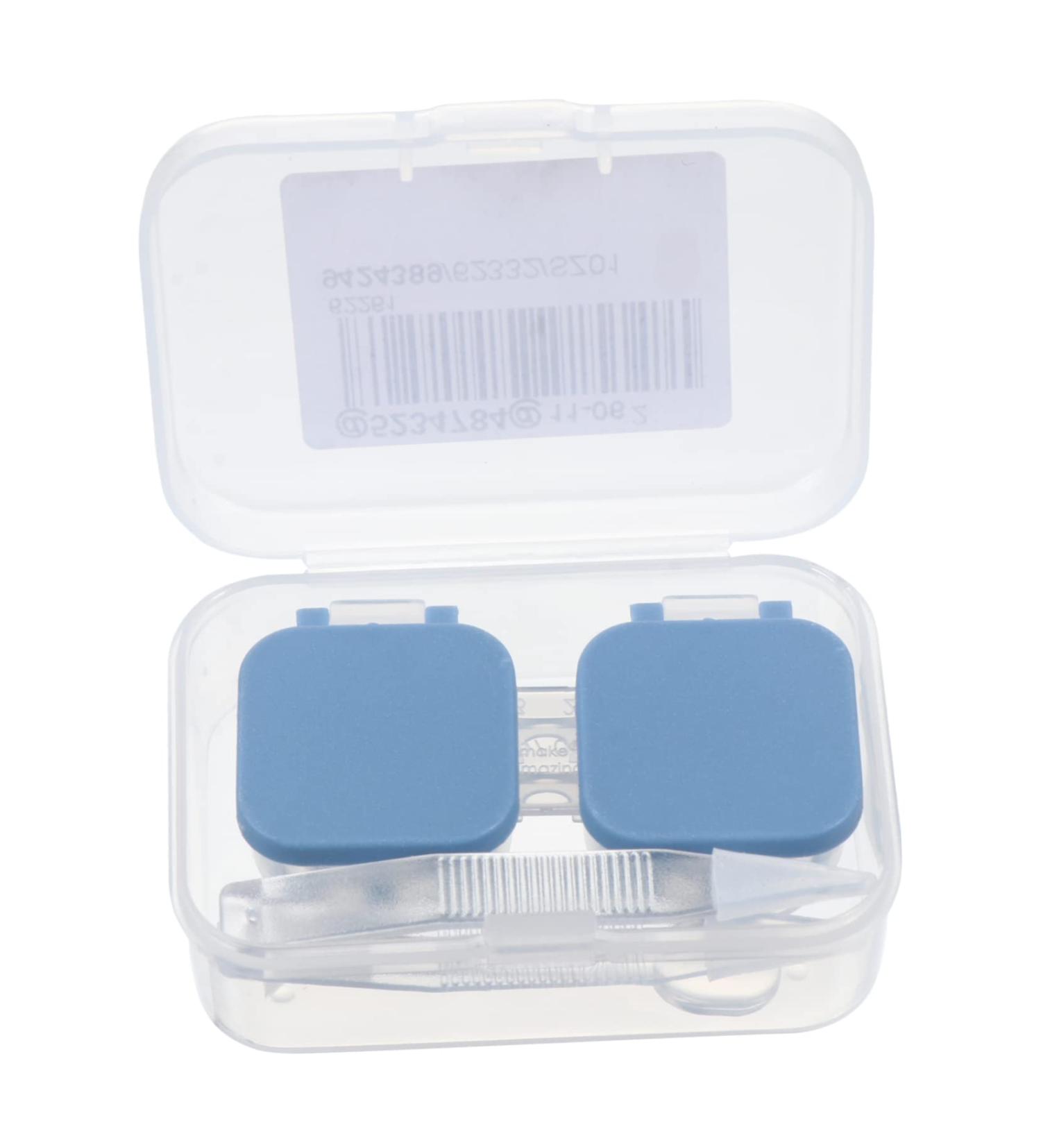 Healvian Travel Container Box for Glasses & Contact Lenses - Automatic Storage Holder Blue - 5.5x2.5x2cm - Ideal for International Travel - Buy Online on GoSupps.com