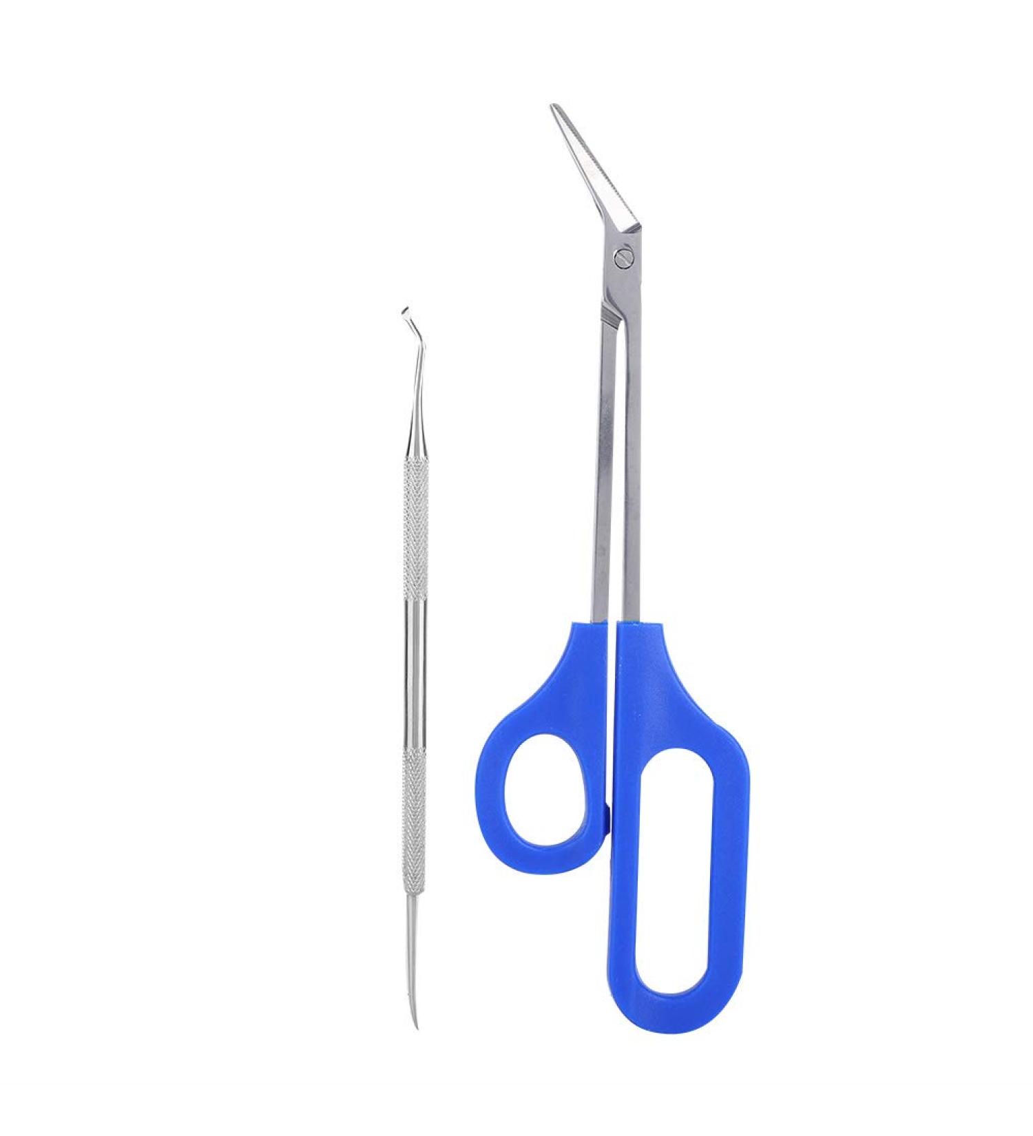HUSHUI Stainless Steel Pedicure Nail Tool Set with Long Handle Toenail Scissors and Nail File for Effective Dead Skin Cells Removal - Buy Online on GoSupps.com