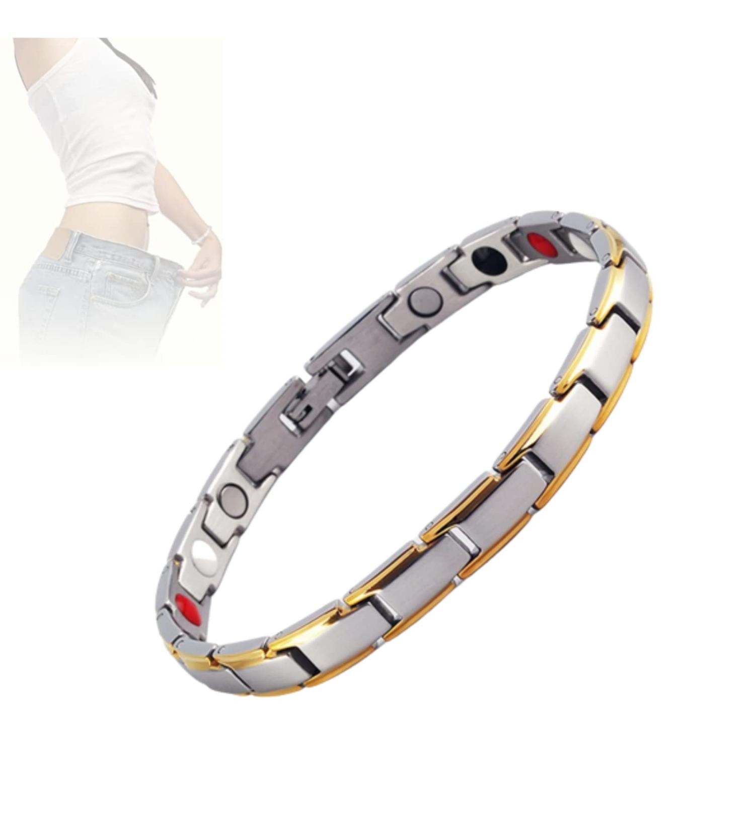 Women Lymph Drainage Magnetic Bracelet The New Trend of Multifunctional Bracelets to Help Sleep for Man Woman Student Family Friend and A Nice Gift (1 Item-Silver&Gold) - Buy Online on GoSupps.com