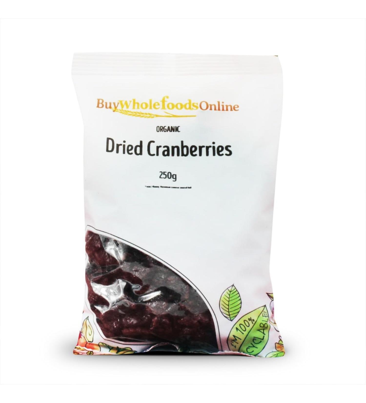 Organic Cranberries Sugar Sweetened 250g