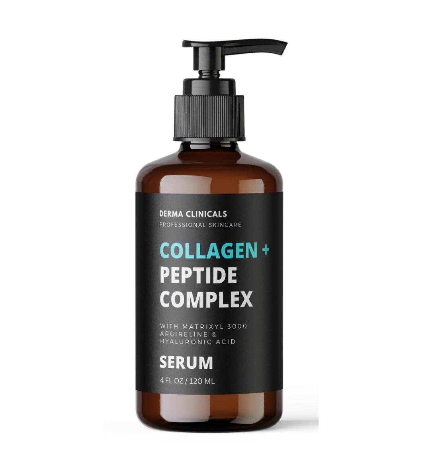 Collagen Peptide Serum with Matrixyl 3000 & Argireline | Anti-Aging Firming & Plumping Hyaluronic Acid Serum - 4oz - Buy Online on GoSupps.com