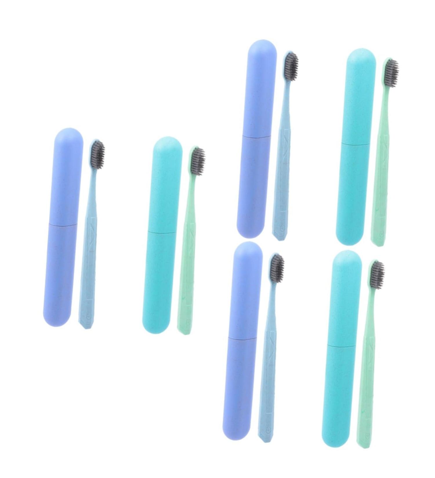 Healvian 6-Piece Travel Toothbrush Set | Portable Soft Manual Toothbrushes for Gum Care | Ideal Household Toothbrush Box - Buy Online on GoSupps.com