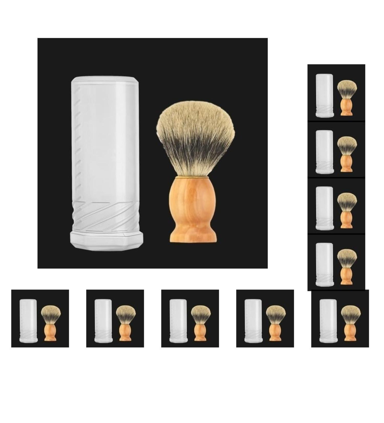 Set of 10 Transparent Shaving Brush Travel Cases - Perfect Gift for Birthdays Holidays & Parties - Buy Online on GoSupps.com