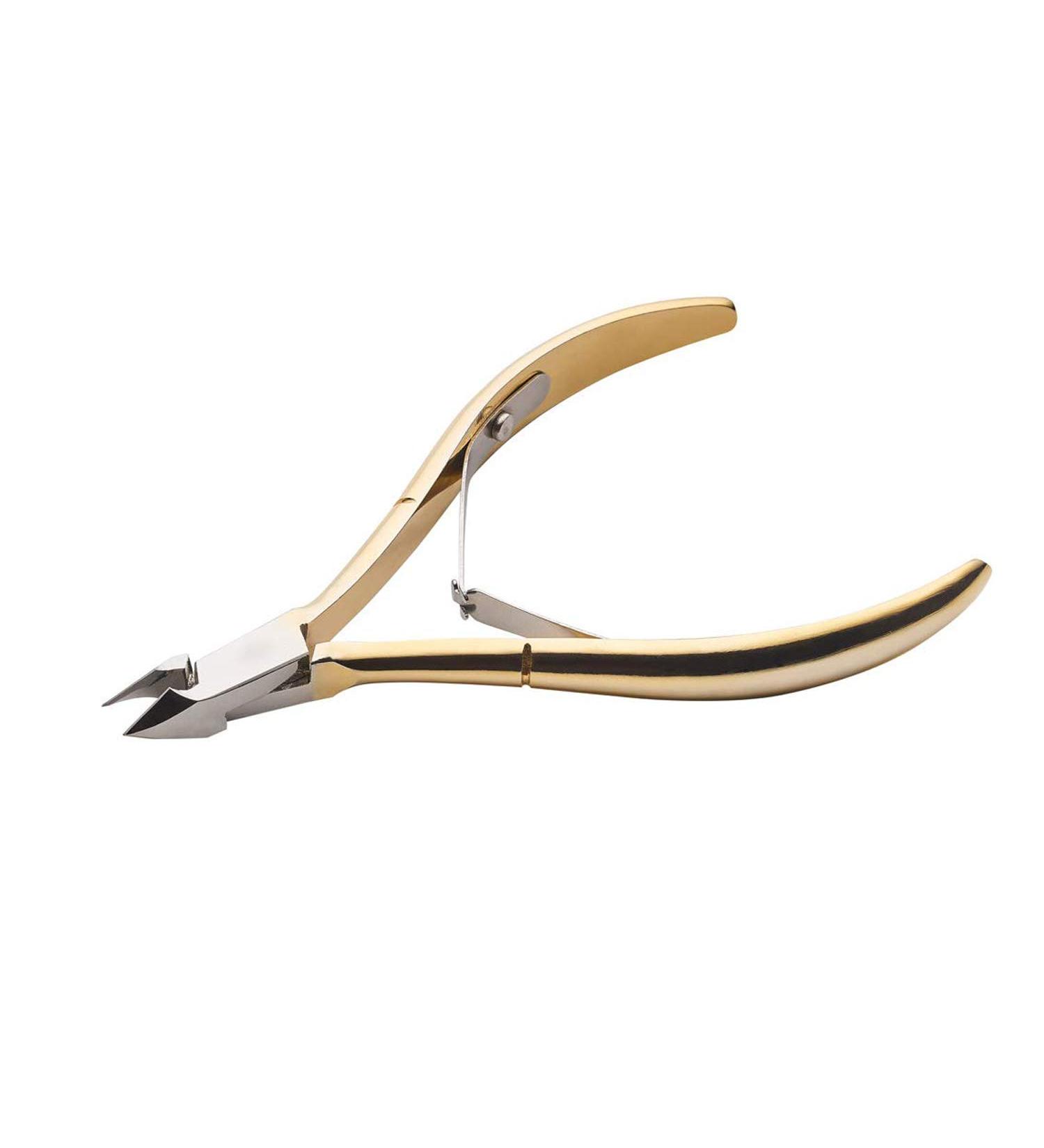 Wohlstand Professional Gold-Plated Carbon Steel Cuticle Nippers - Stainless Steel Cutter with Double Spring 6mm Jaw for Dead Skin Removal and Nail Care - Buy Online on GoSupps.com