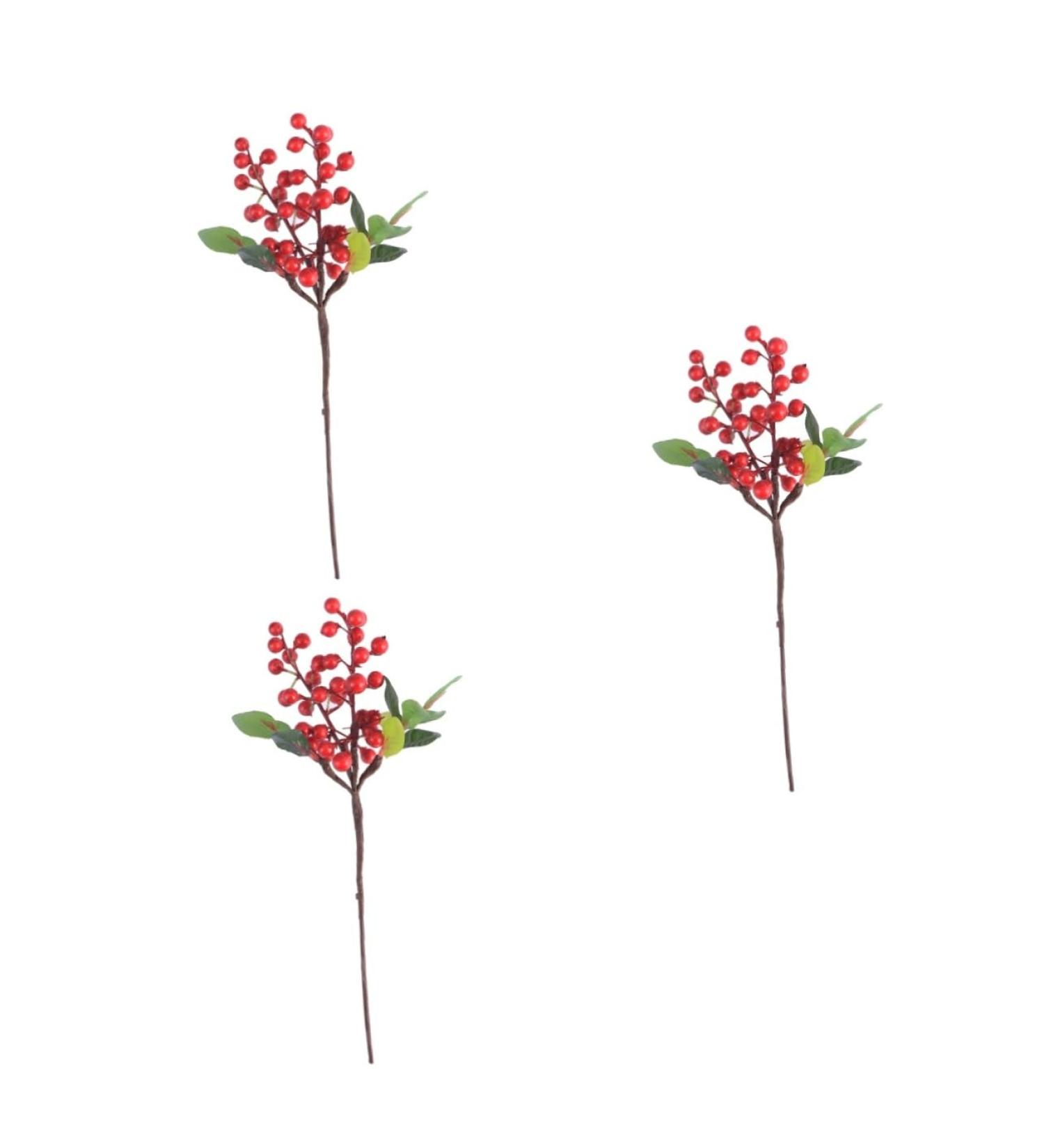 ABOOFAN 3pcs Coffee Shop Decor Artificial Berries Office Decoration Lifelike Berries Realistic Looking Berries Floral Decor Artificial Branches Fake Decorative Fruit Simulation Berries Red - Buy Online on GoSupps.com