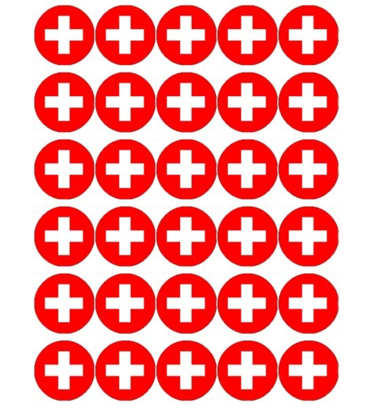 30 Switzerland Swiss Flags Cupcake Toppers Edible Wafer Paper Fairy Cake Toppers Birthday Cake Decorations