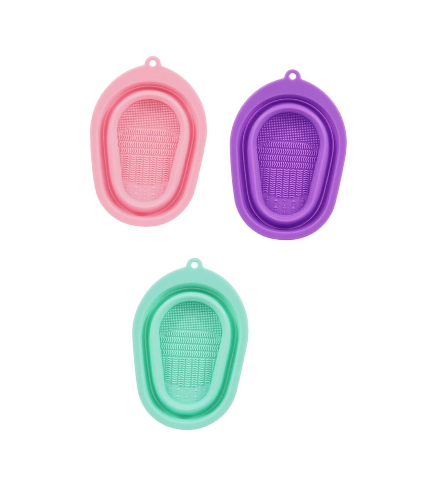 FRCOLOR Set of 3 cleaning pads for make-up brushes cleaning bowl for make-up brushes silicone brush cleaning pad tool make-up brush cleaner for cosmetic brushes brush cleaning pad mat - Buy Online on GoSupps.com