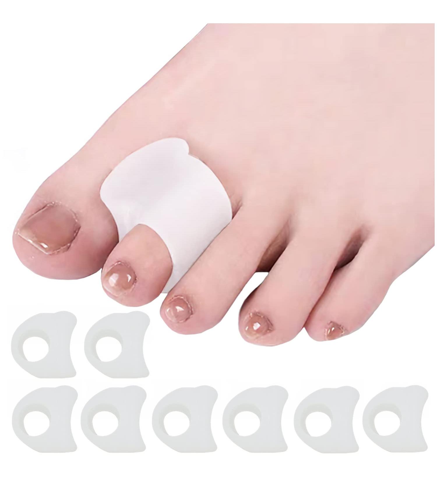 Gel Toe Separators for Bunions & Overlapping Toes - 8 Pack Hammer Toe Straightener, Pinky Toe Spacers, Bunion Corrector & Relief - White - Buy Online on GoSupps.com
