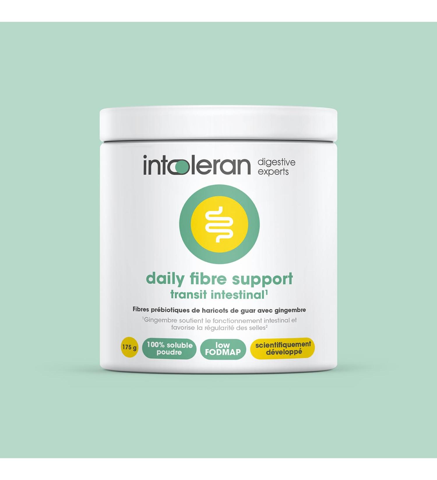 Intoleran Daily Fiber Support - 175g Guar Gum & Ginger Extract | Supplement to Daily Fiber Intake and Support of Bowel Function | Regular Transit | Tasteless - Buy Online on GoSupps.com