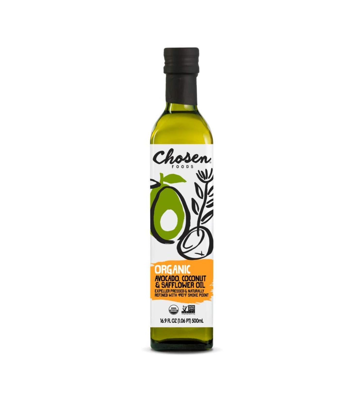 Chosen Foods Organic Avocado Coconut & Safflower Oil - Ideal for Baking, Cooking & Frying - Buy Online on GoSupps.com