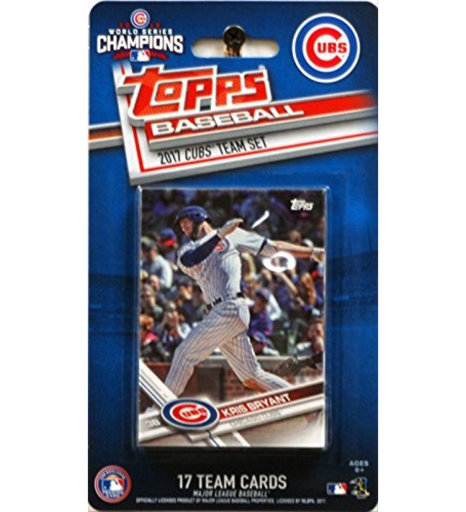 Chicago Cubs 2017 Topps Factory Sealed Limited Edition 17 Card Team Set with Kris Bryant Kyle Schwarber Plus 2016 World Series Champions