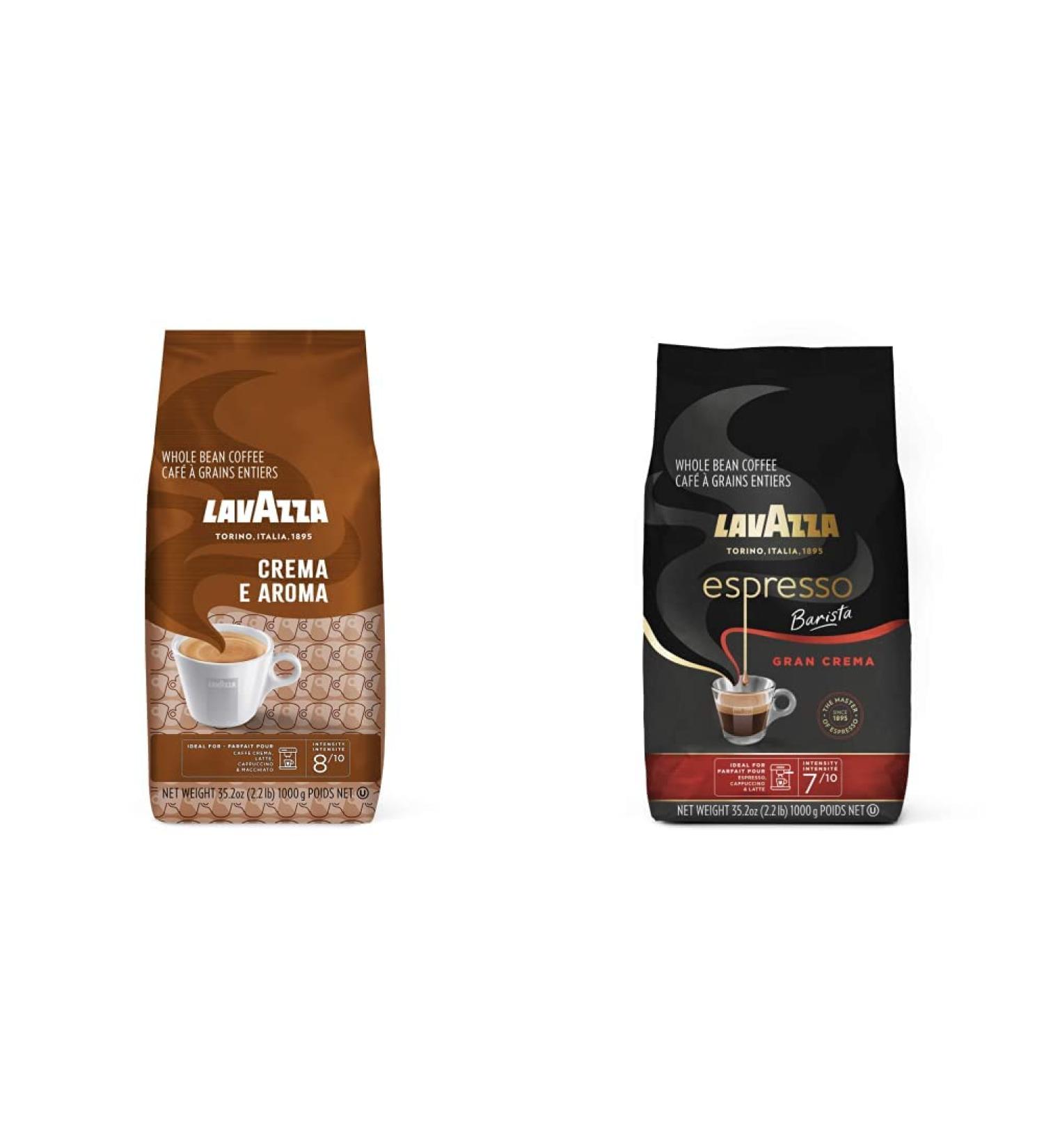 Lavazza Espresso Gran Crema Beans 1000gm(Packaging May Vary) & Espresso Crema E Aroma Beans 1000gm Aroma Beans + Crema Beans - Buy Online on GoSupps.com