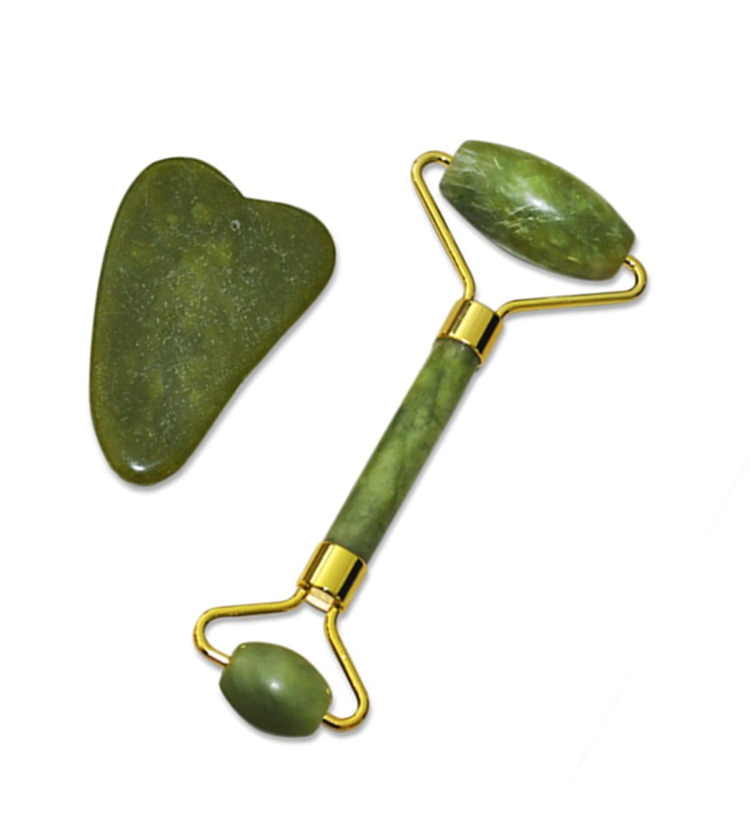 Kanuo Gua Sha Tools - 100% Natural Jade Roller for Face Eye & Neck | Slimming & Firming Beauty Tool - Buy Online on GoSupps.com