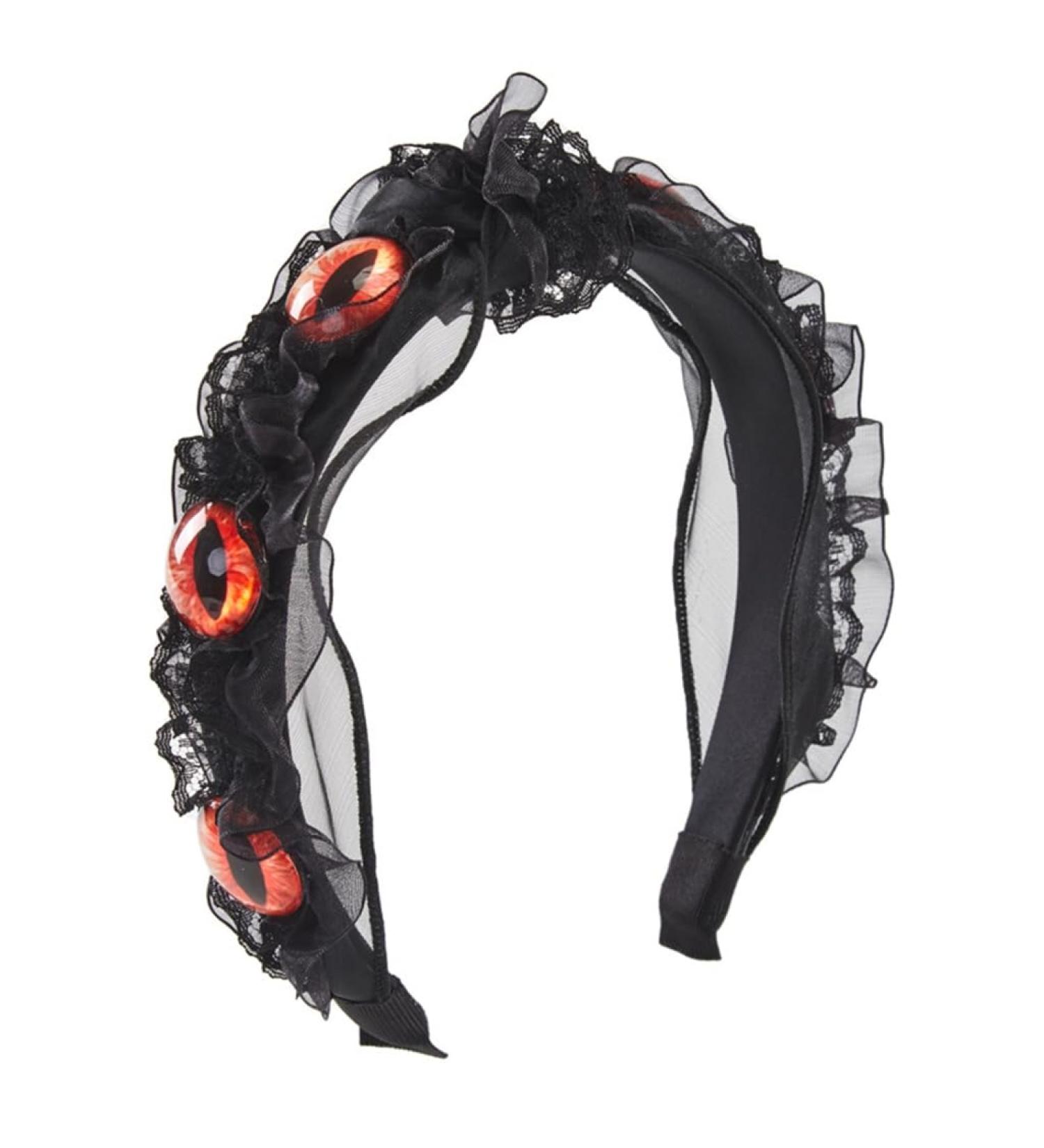 TQUXNGA Evil Eyes Headband For Women Pleated Headband Black a Headband Gothic Headband Goth Headpiece Punk Headband - Buy Online on GoSupps.com