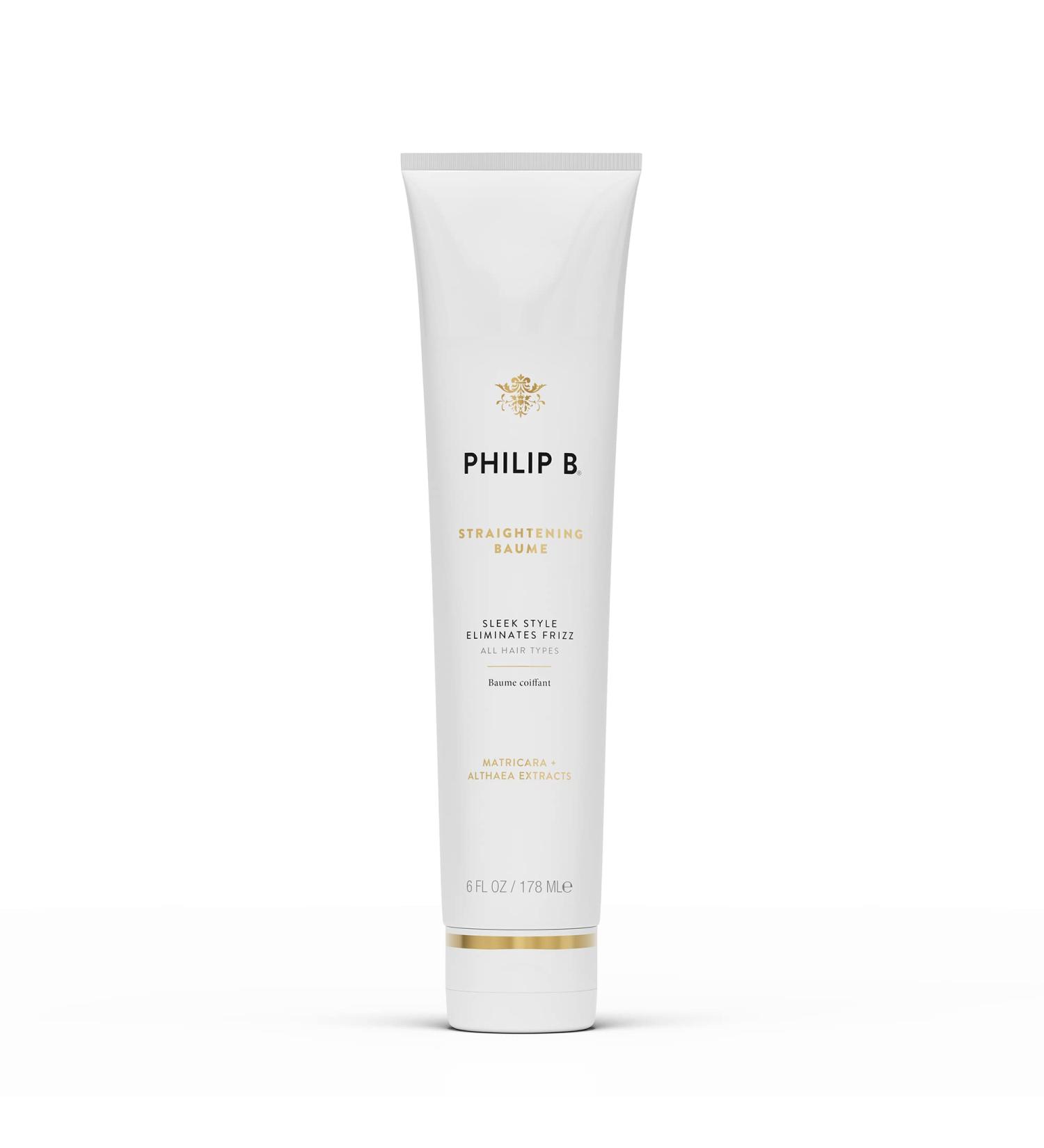 PHILIP B Straightening Baume 6 oz. (178 ml) | Non-Chemical Straightening Treatment to Achieve a Straight Sleek Frizz-Free Style