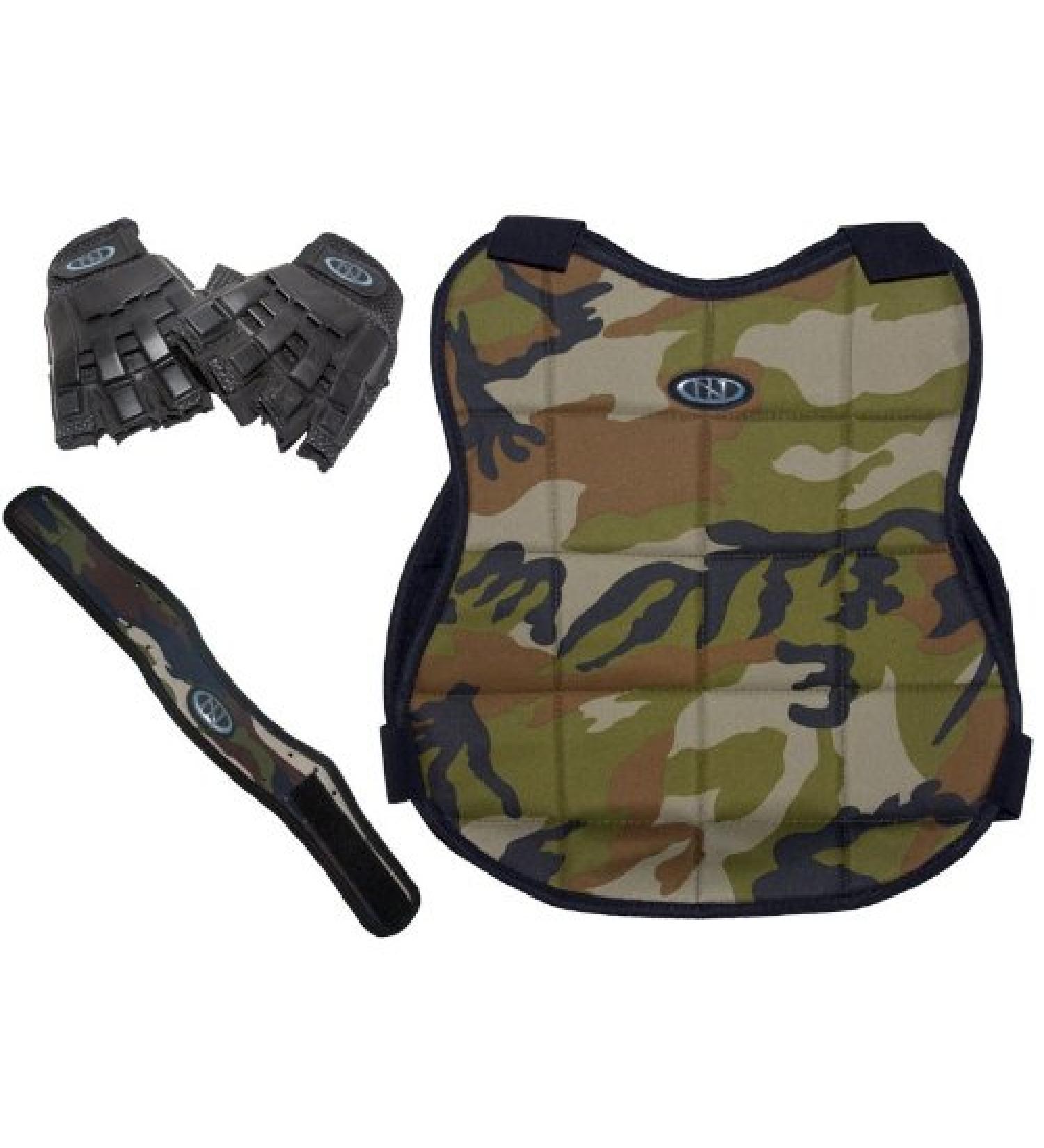 New Legion Paintball Protection Set - camo with half-finger glove