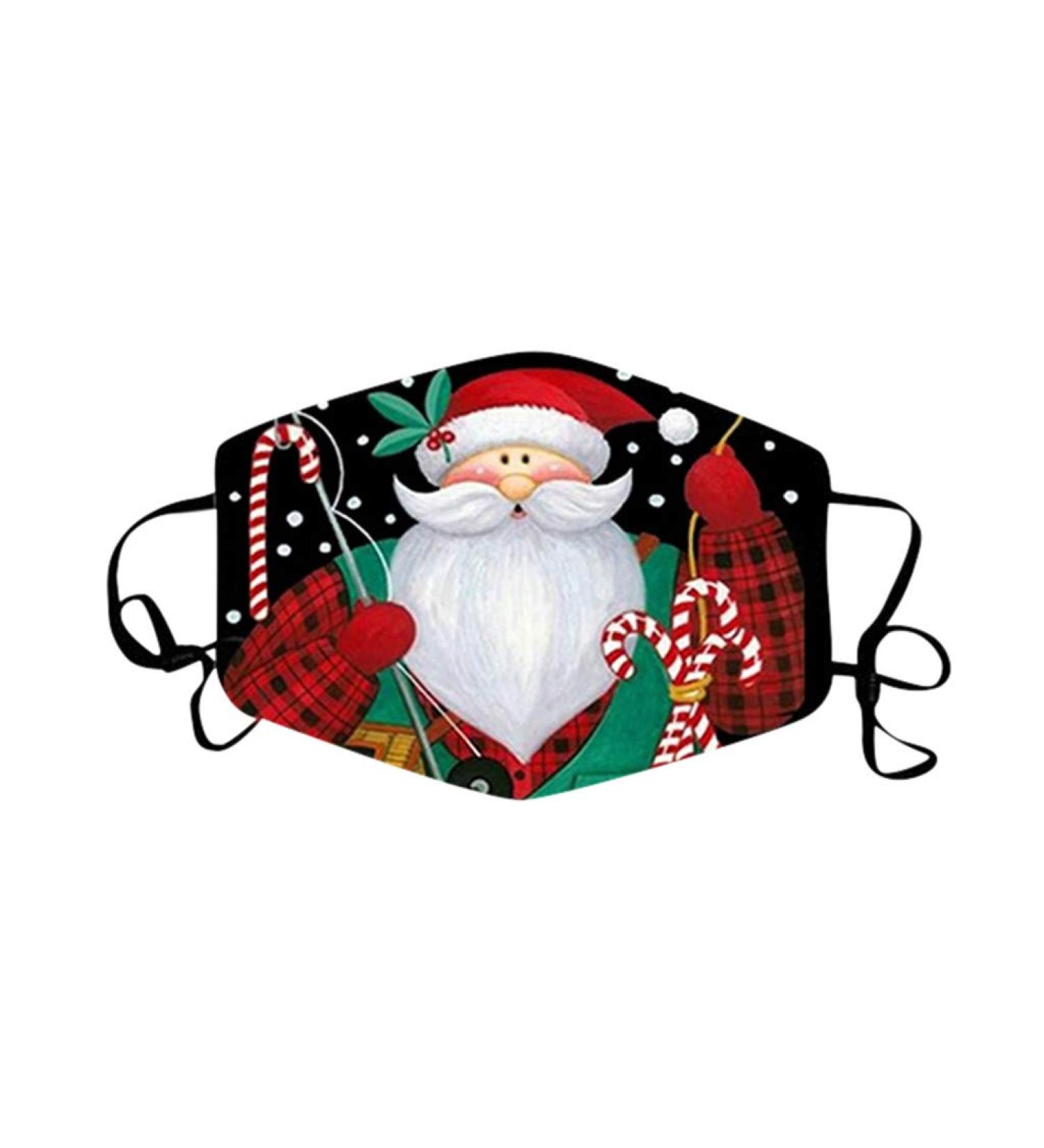 1 Pieces Adults Protect_Cover_Mask Washable Reusable Christmas Print With Filter Pocket Adjustable Earloops (A) - Buy Online on GoSupps.com