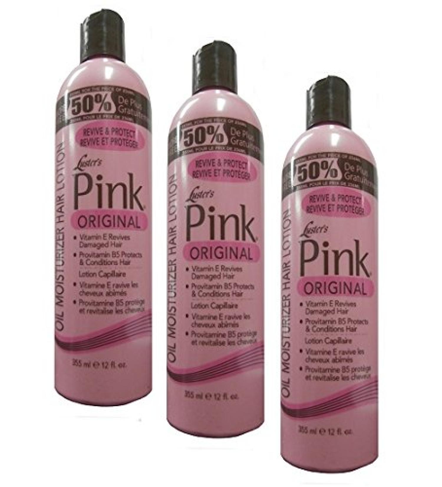 3x Luster's Pink Oil Moisturizer Hair Lotion 355ml (total - 1065ml)