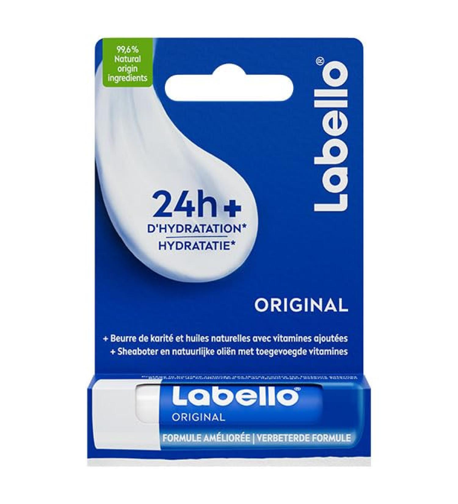 Beiersdorf LABELLO original 1 x 48 g lip balm enriched with natural oils and creamy texture lip care longlasting hydration for 24 hours Original product
