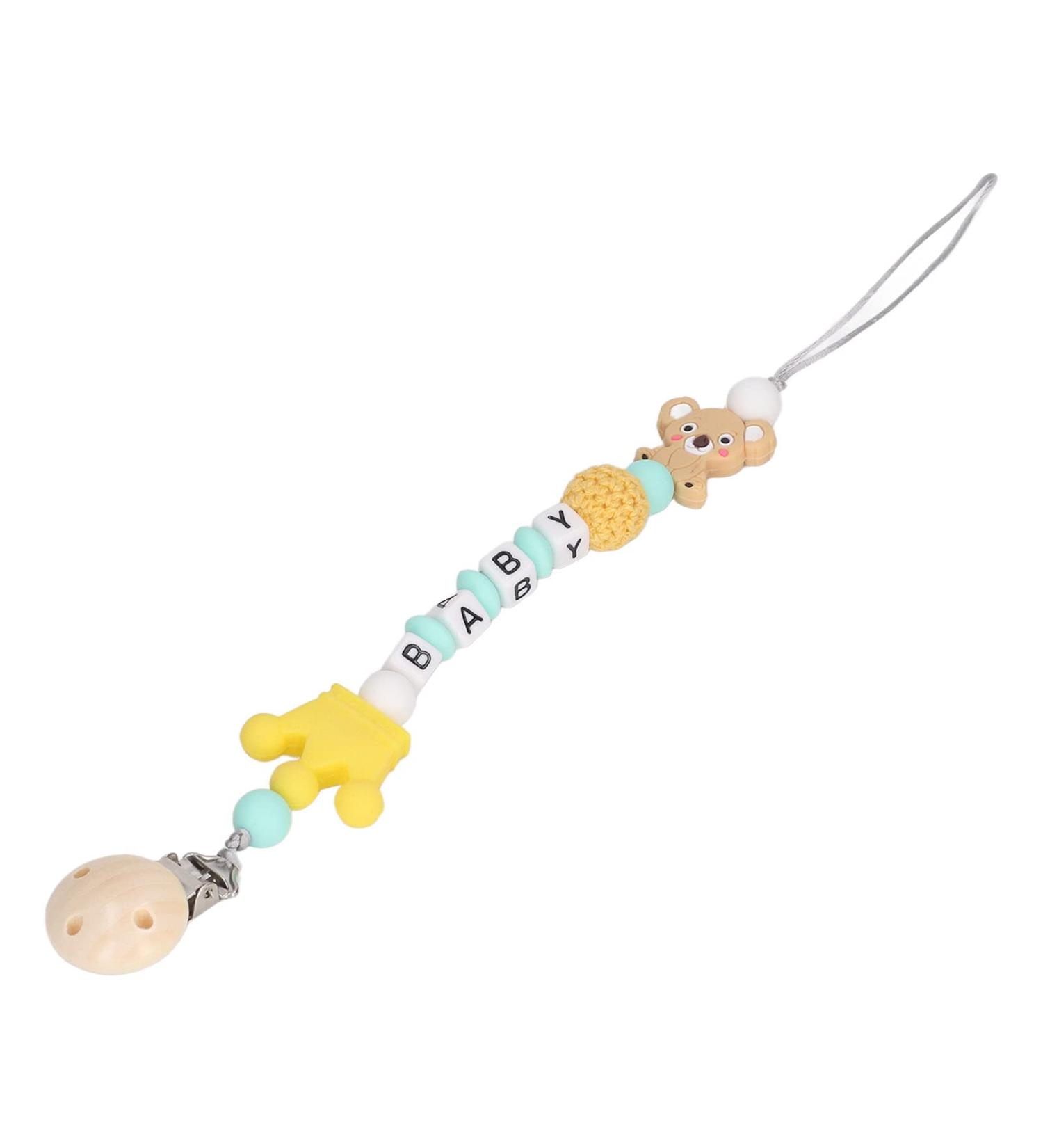 Baby Clip Teething Toy | Washable Silicone Animal Holder - Safe & Lightweight (Yellow) - Perfect Shower Gift - Buy Online on GoSupps.com