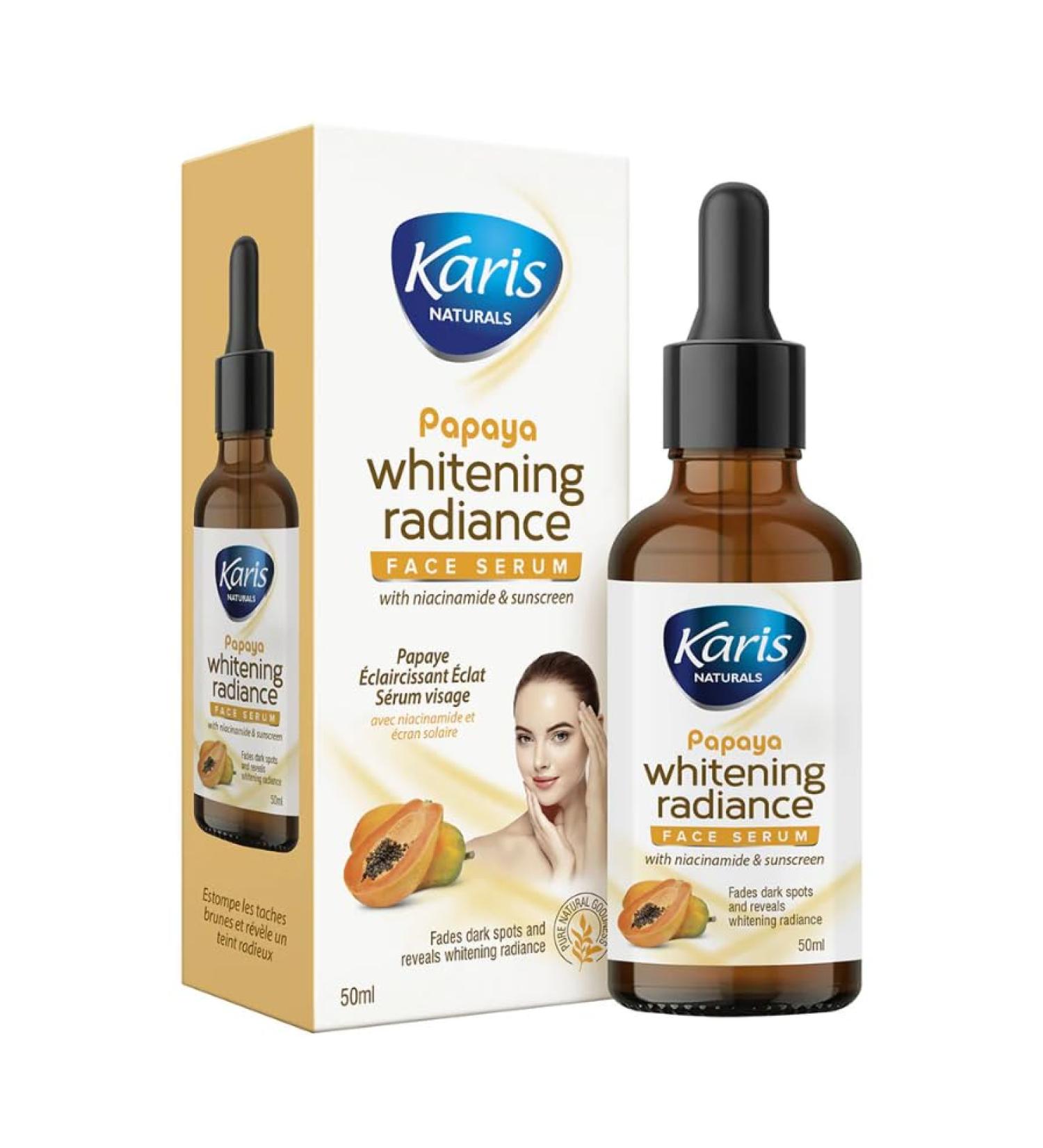 Karis Naturals Papaya Glow Face Serum with Niacinamide & Multivitamins Hydrating Daily Serum for Radiant Skin 50ml