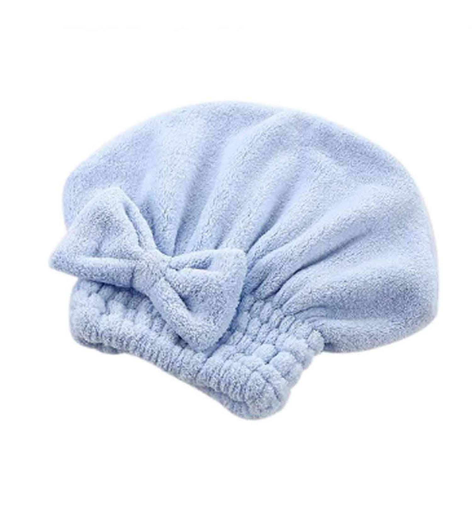 Cartoon Microfiber Hair Turban - Quick Drying Hair Hat & Towel Cap with Bow | White Five-Pointed Star Design - Buy Online on GoSupps.com