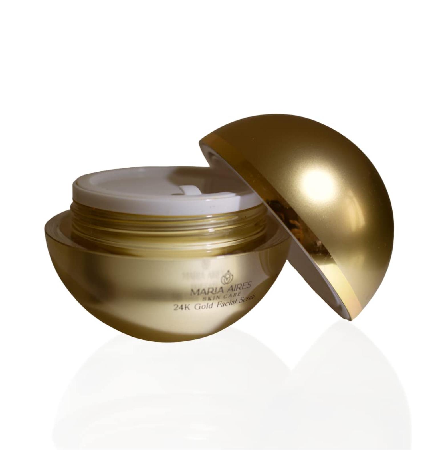 Maria Aires 24K Gold Facial Scrub - Refreshing Exfoliant for All Skin Types | Anti-Aging Vitamin E Cruelty-Free Skincare - Buy Online on GoSupps.com