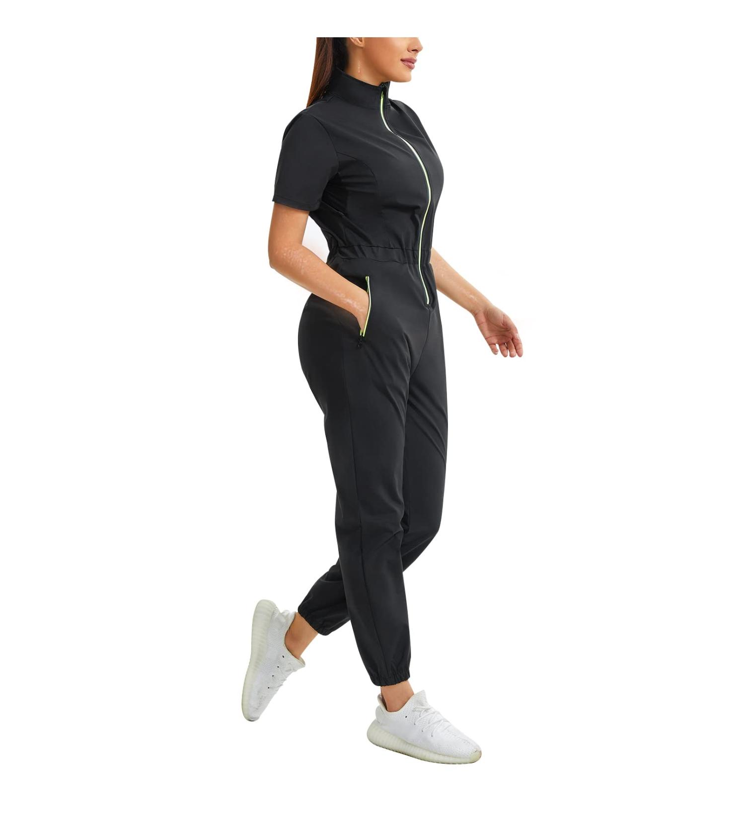 Junlan Women's Sauna Suit - Thermal Body Shaper Sports Suit - Quick Drying Black Sweat Suit for Enhanced Workout - Buy Online on GoSupps.com